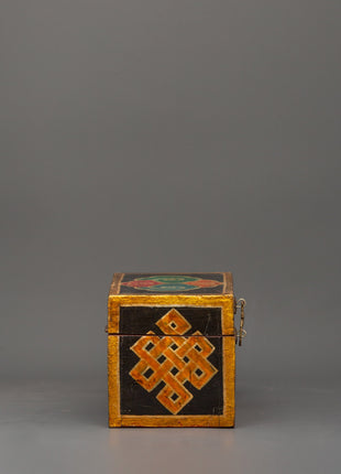 Hand-Painted Tibetan Wooden Box | Colorful Himalayan Home Decor