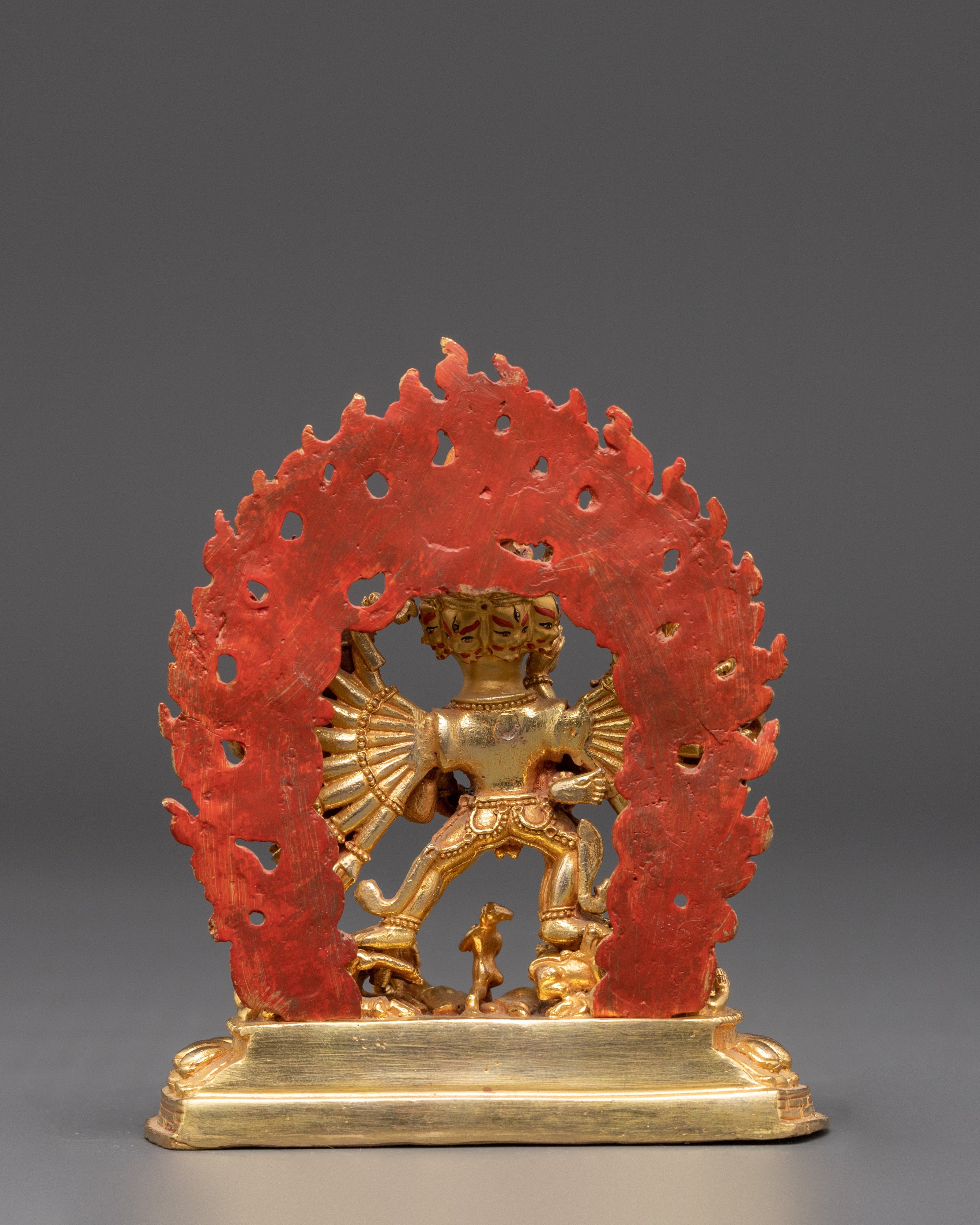 Yamantaka Gold Plated Statue | Tibetan Buddhist Deity Sculpture