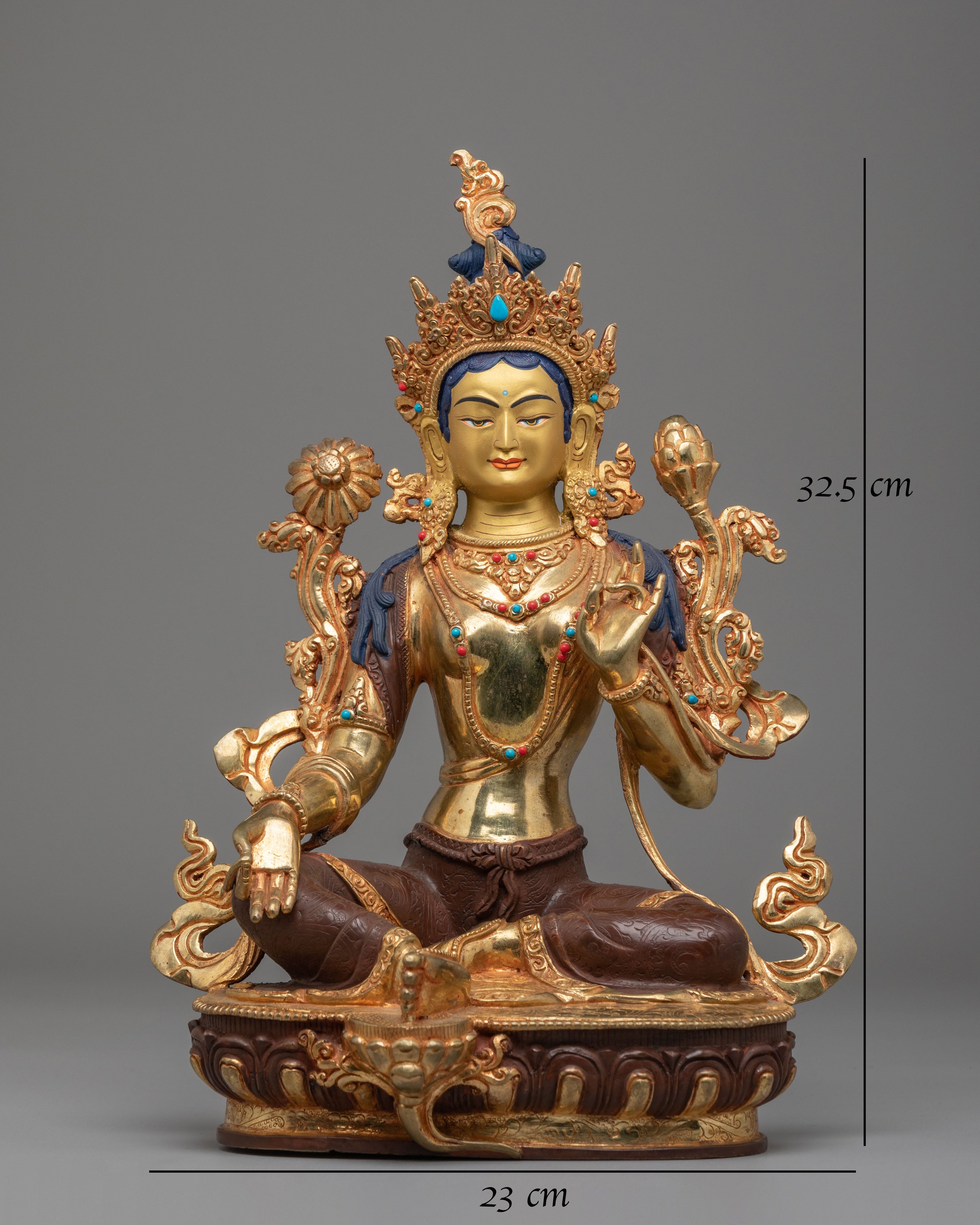 Spiritual Green Tara Figurine | Handmade Buddhist Statue