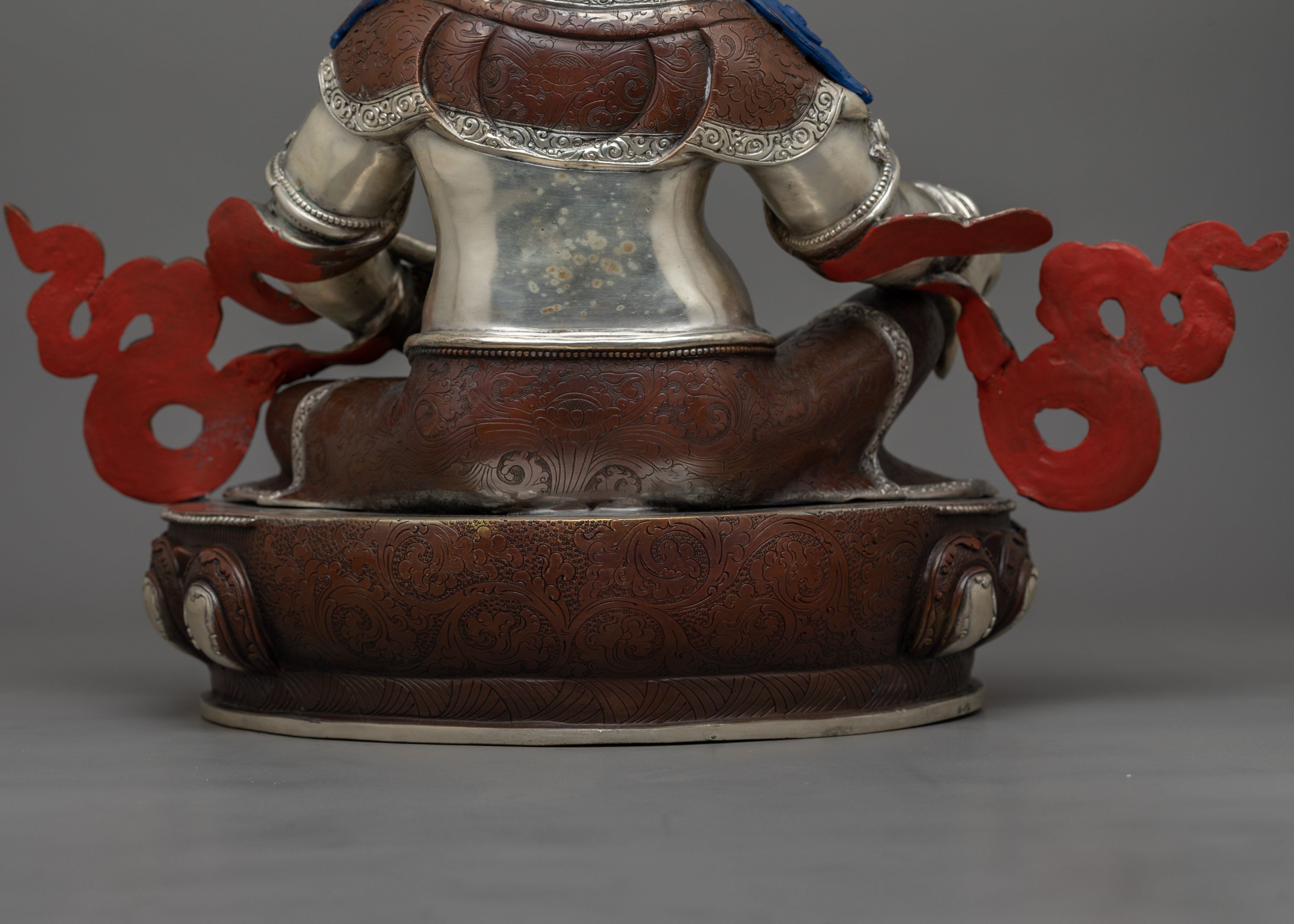 Silver Plated Dzambhala Statue | The Deity of Wealth and Abundance