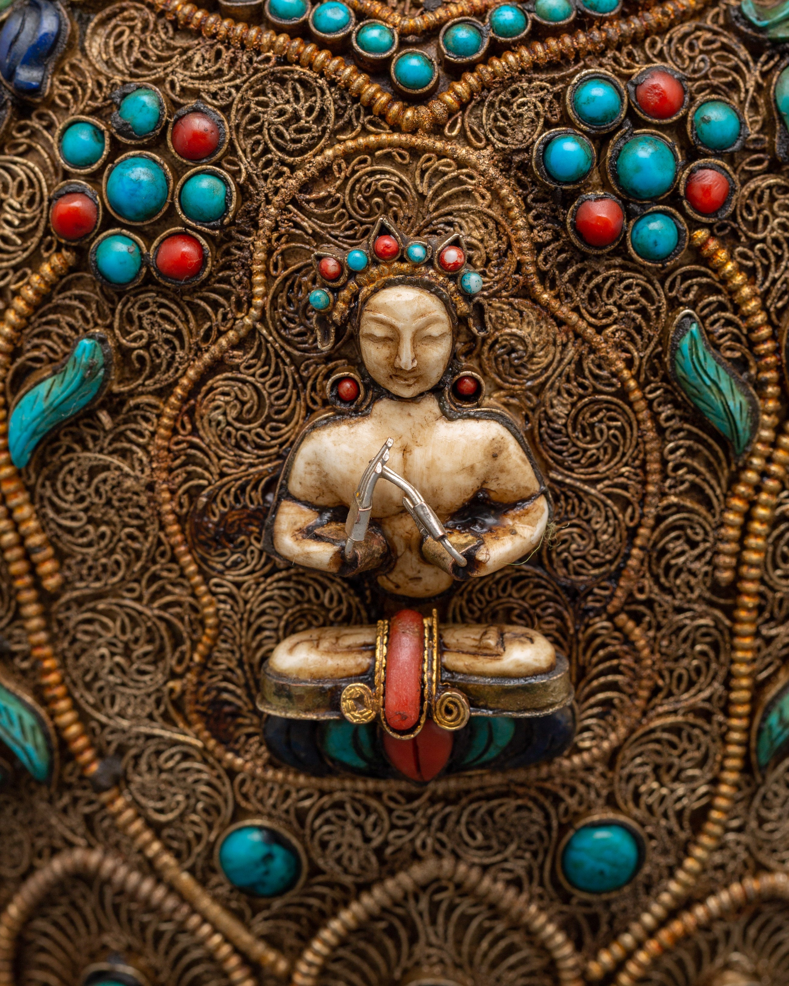 Large Handcrafted Tibetan Rice Bowl | Offering Bowl for Altar and Sacred Space
