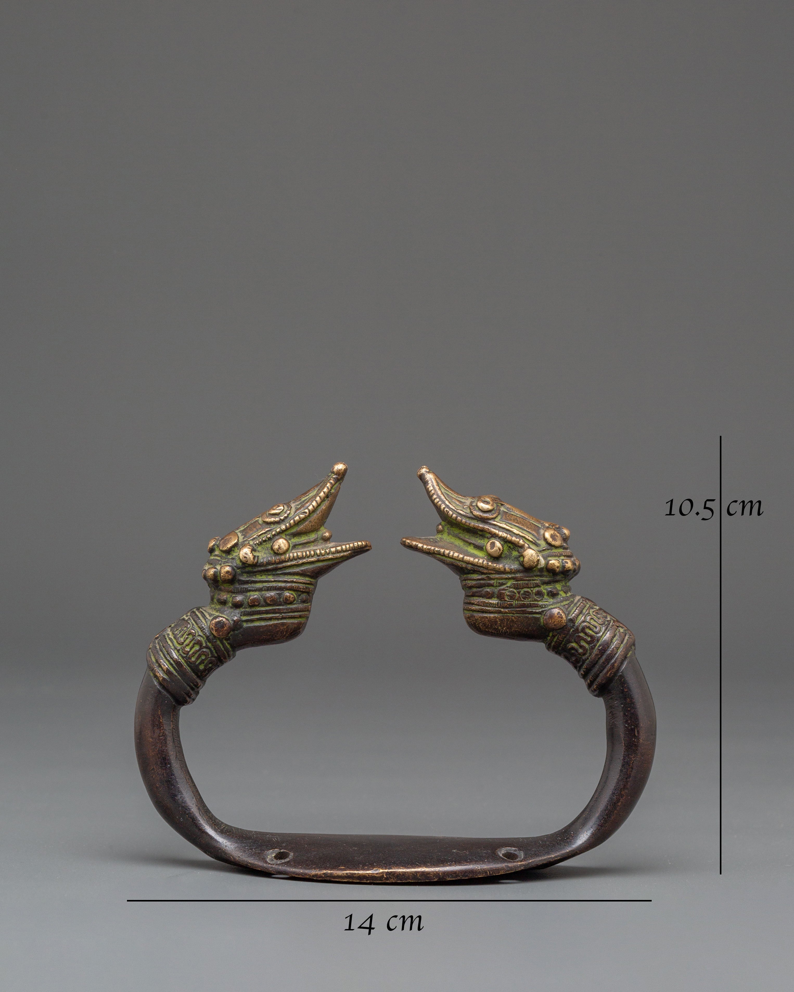 Handcrafted Makara Door Handle | Traditional Brass Dragon Cabinet Pull Hardware
