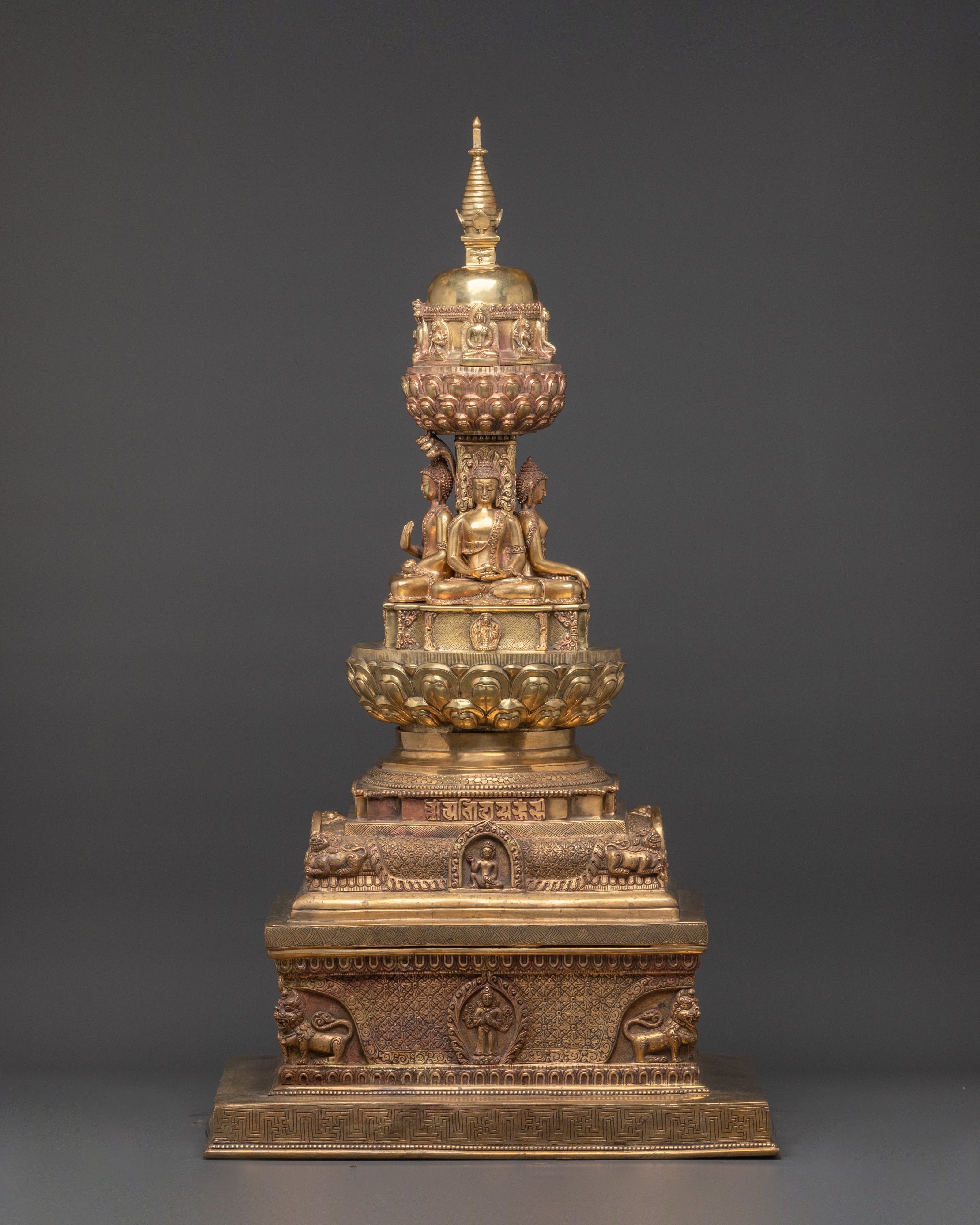 Five Dhyani Buddhas Stupa | Tibetan Temple Stupa