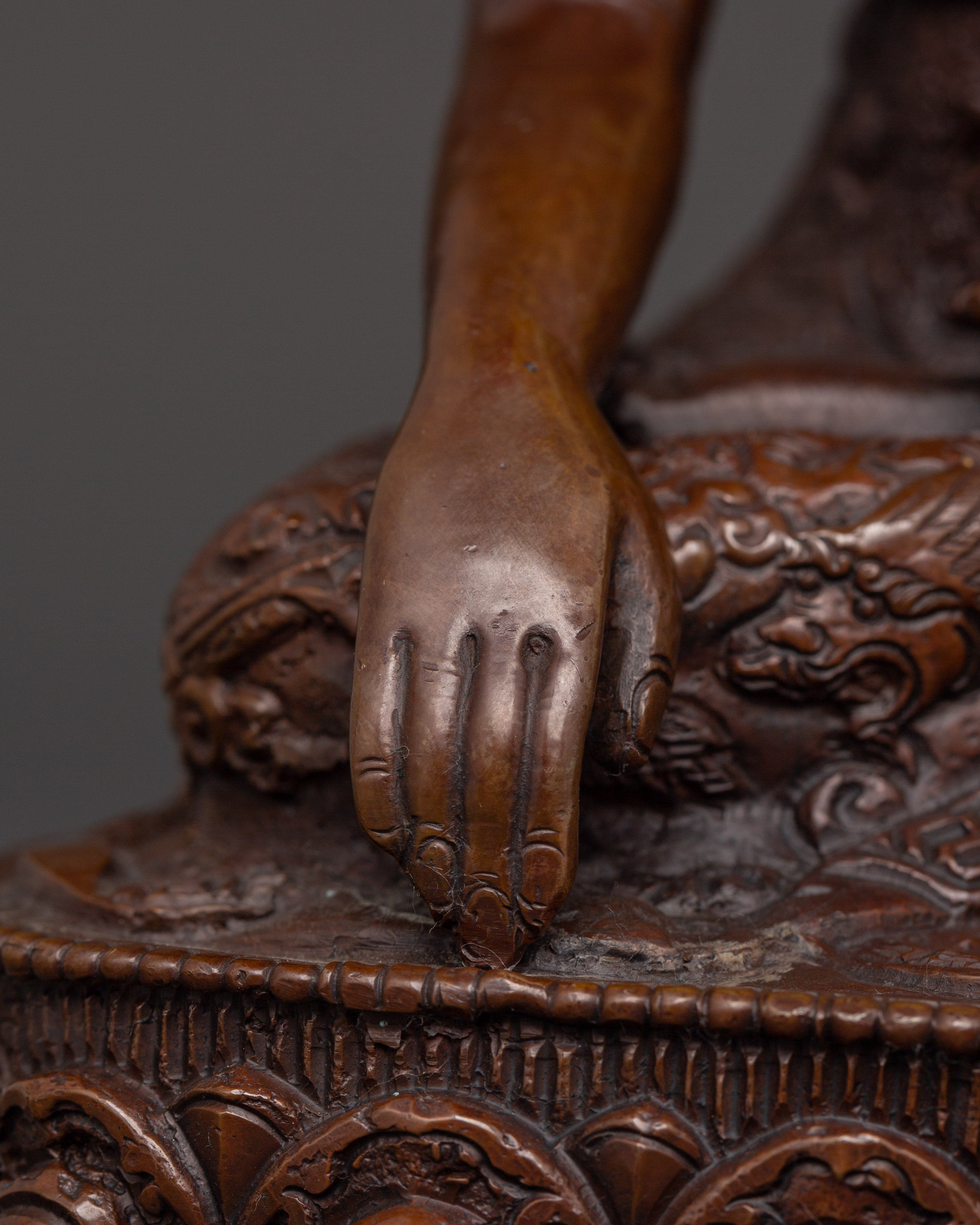 Shakyamuni Buddha Meditation Statue | Handcrafted Oxidized Copper Figurine