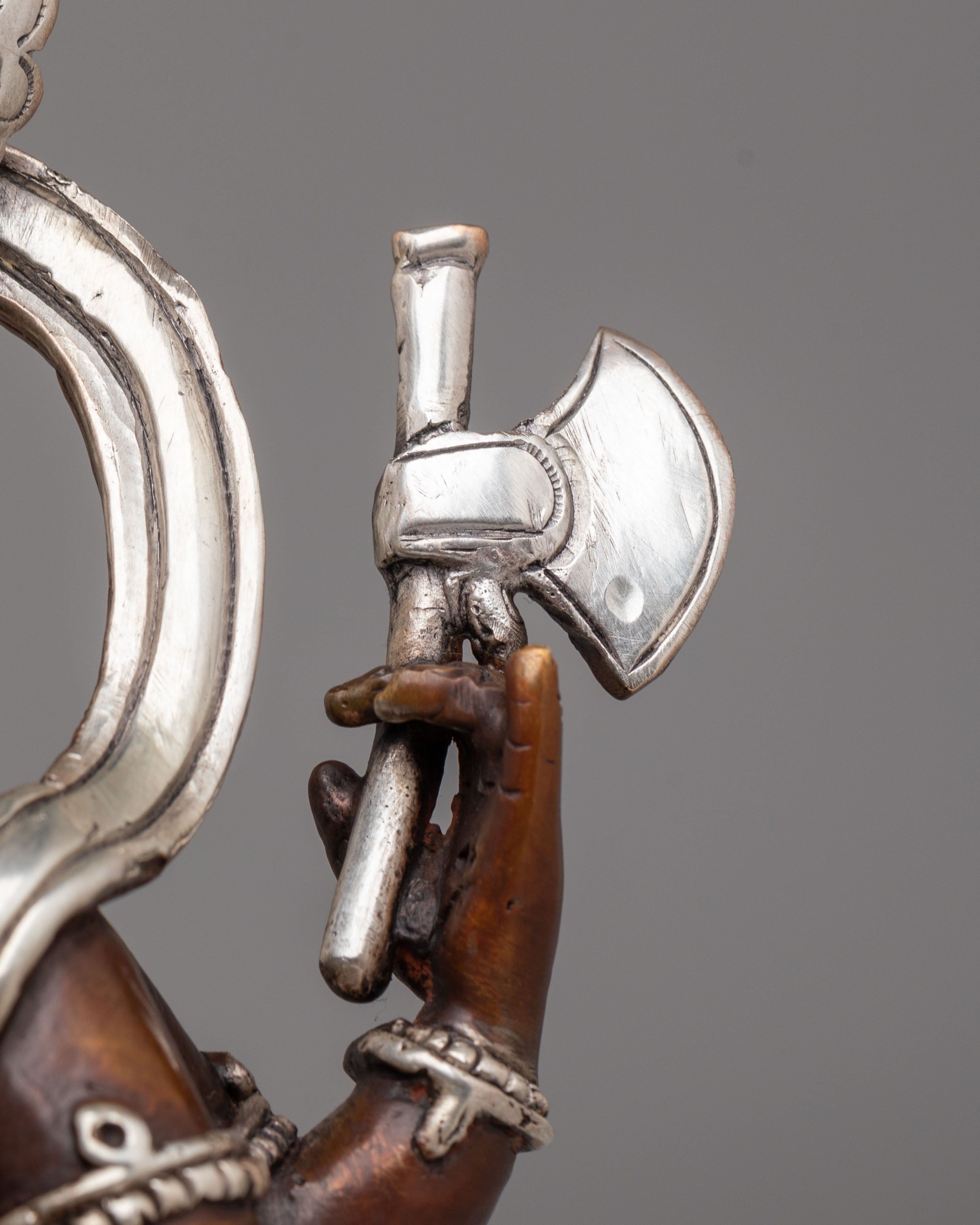 Handcrafted Lord Ganesha Statue | Oxidized Copper Body with Silver Plating