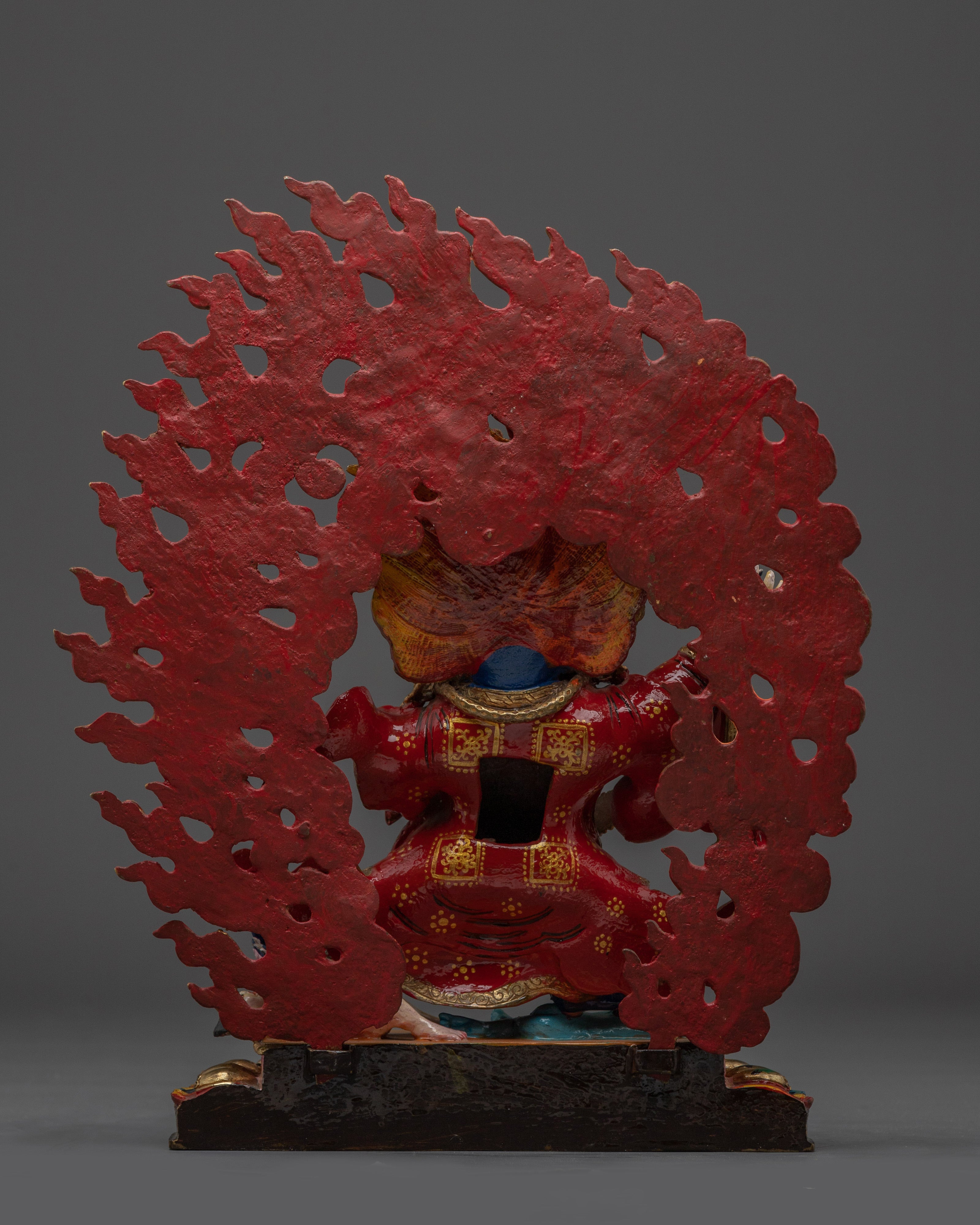 Mahakala Bernakchen Statue in 24K Gold-Gilded | Tibetan Protector Deity