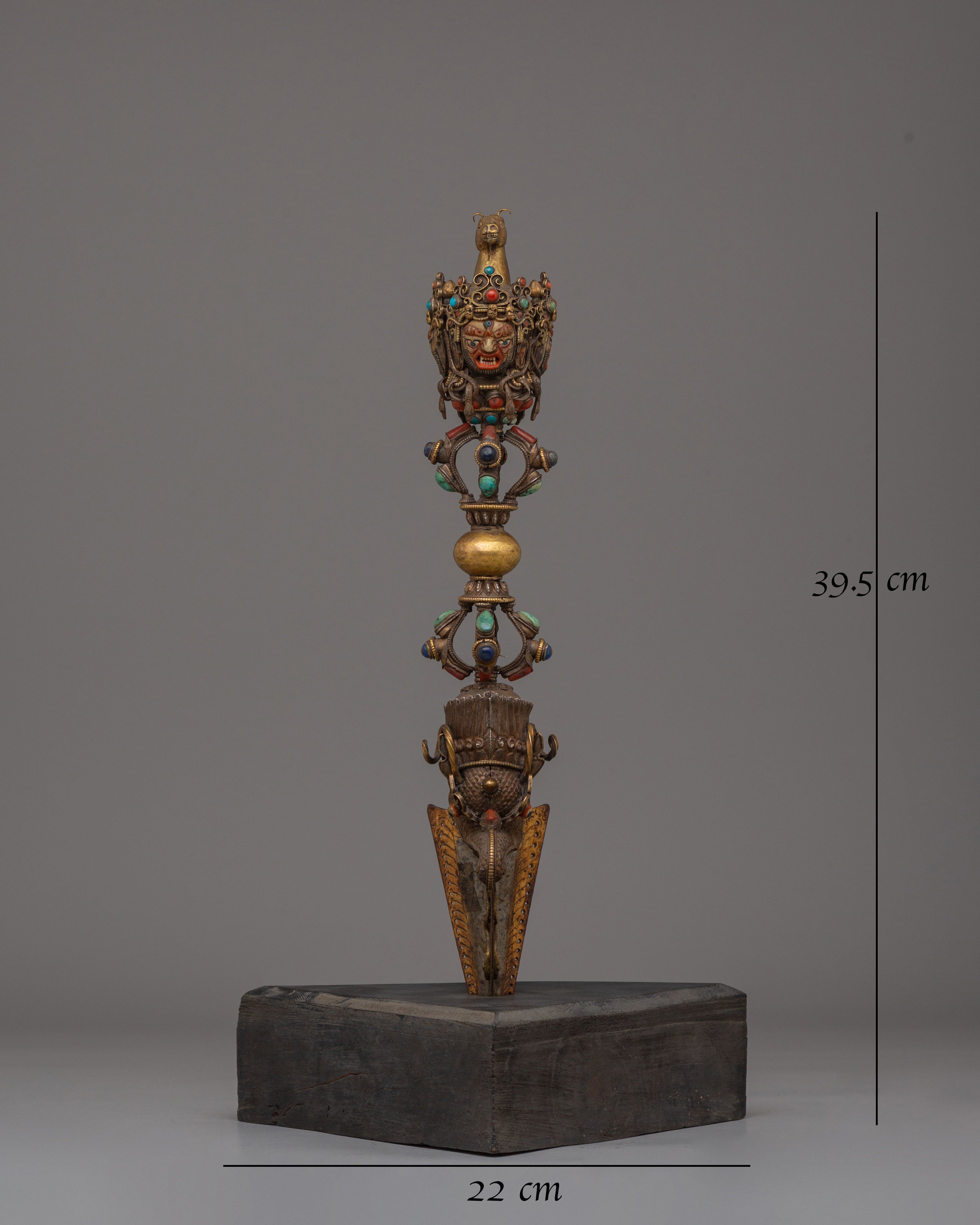 Handmade Phurba with Vajra | Ritual Dagger for Tantric Practice