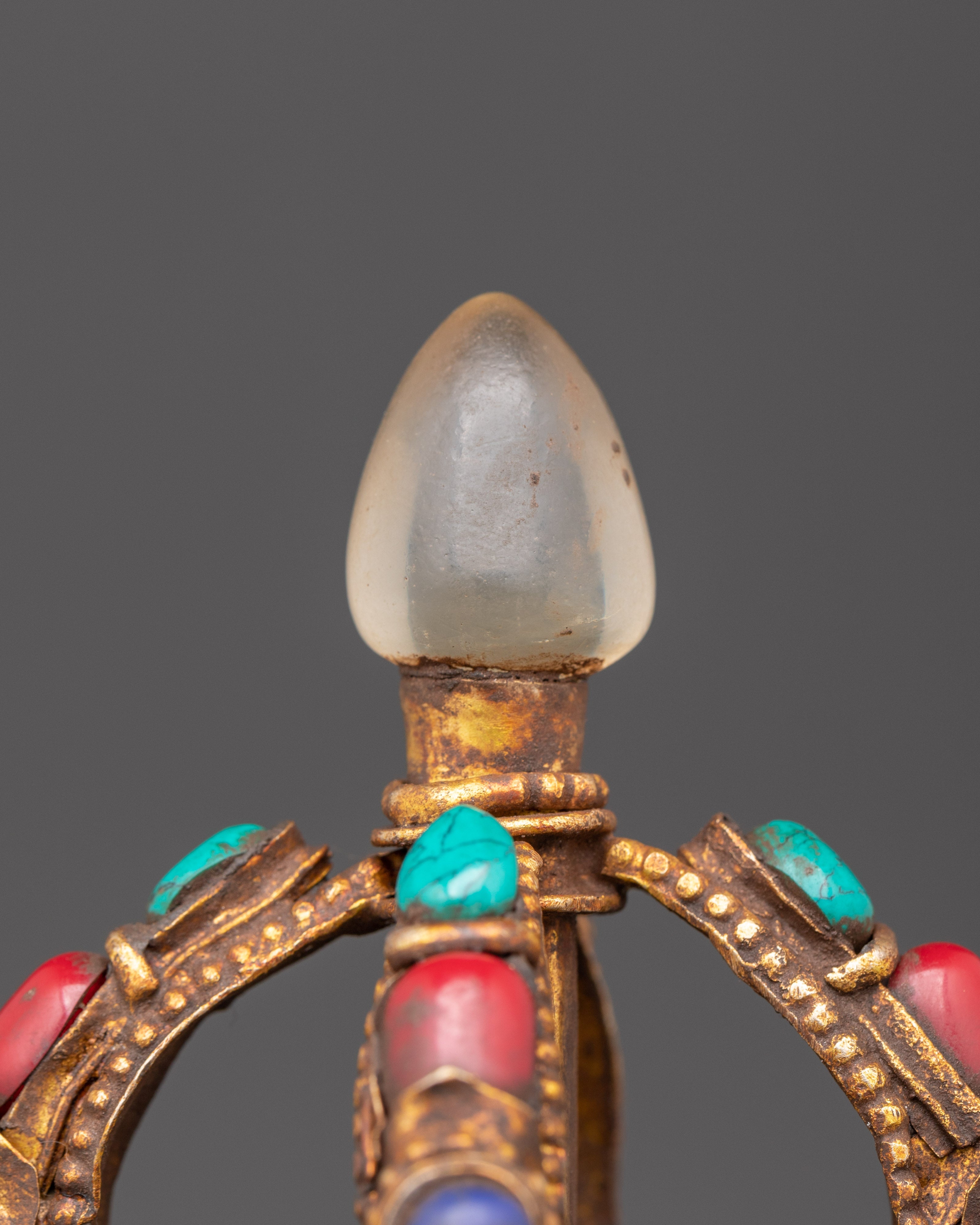 Handcrafted Kartika Ritual Knife | Spiritual Tibetan Altar Decor with Colorful Gems
