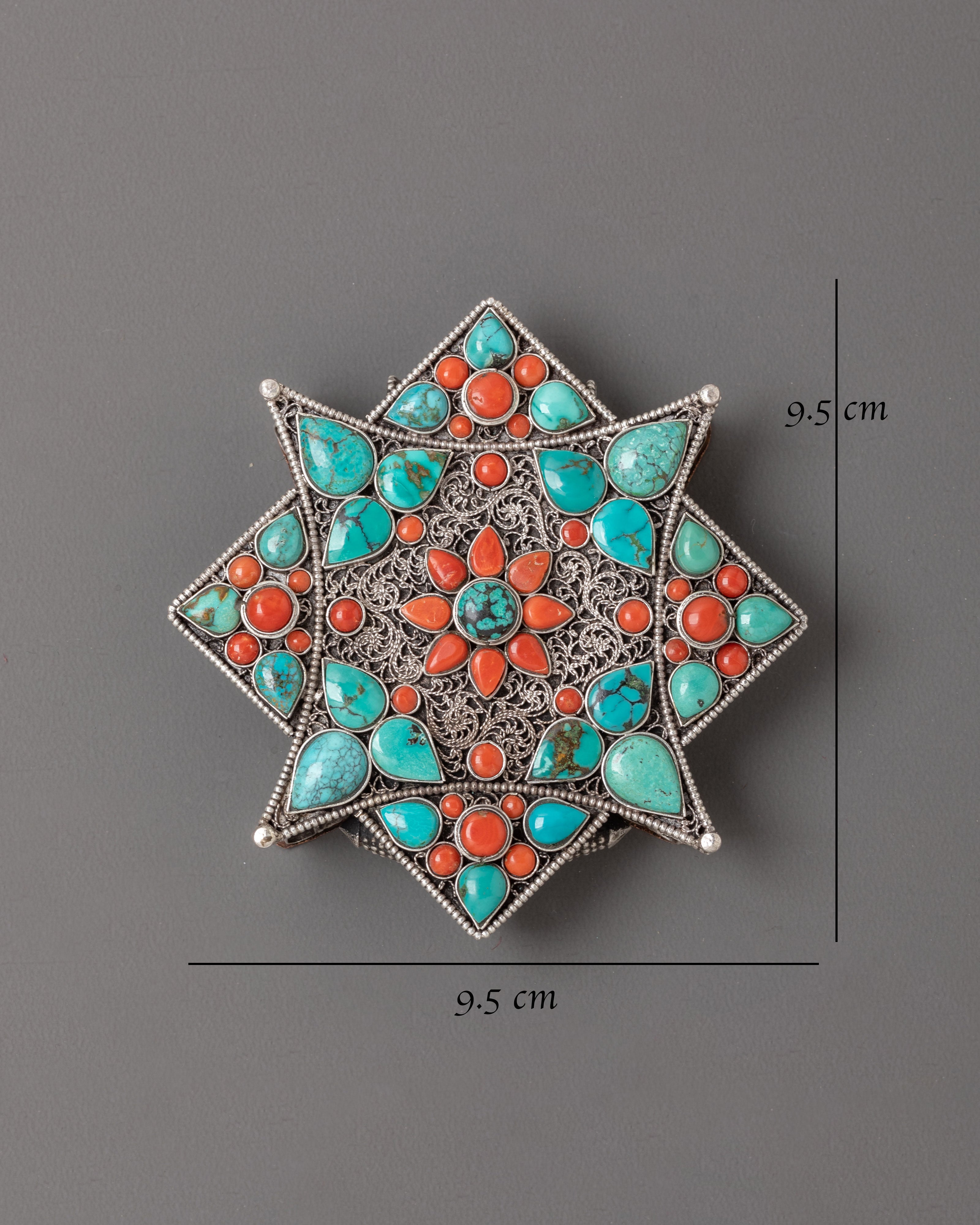 Spiritual Ghau Box Locket with Flower Design | Tibetan Prayer Amulet