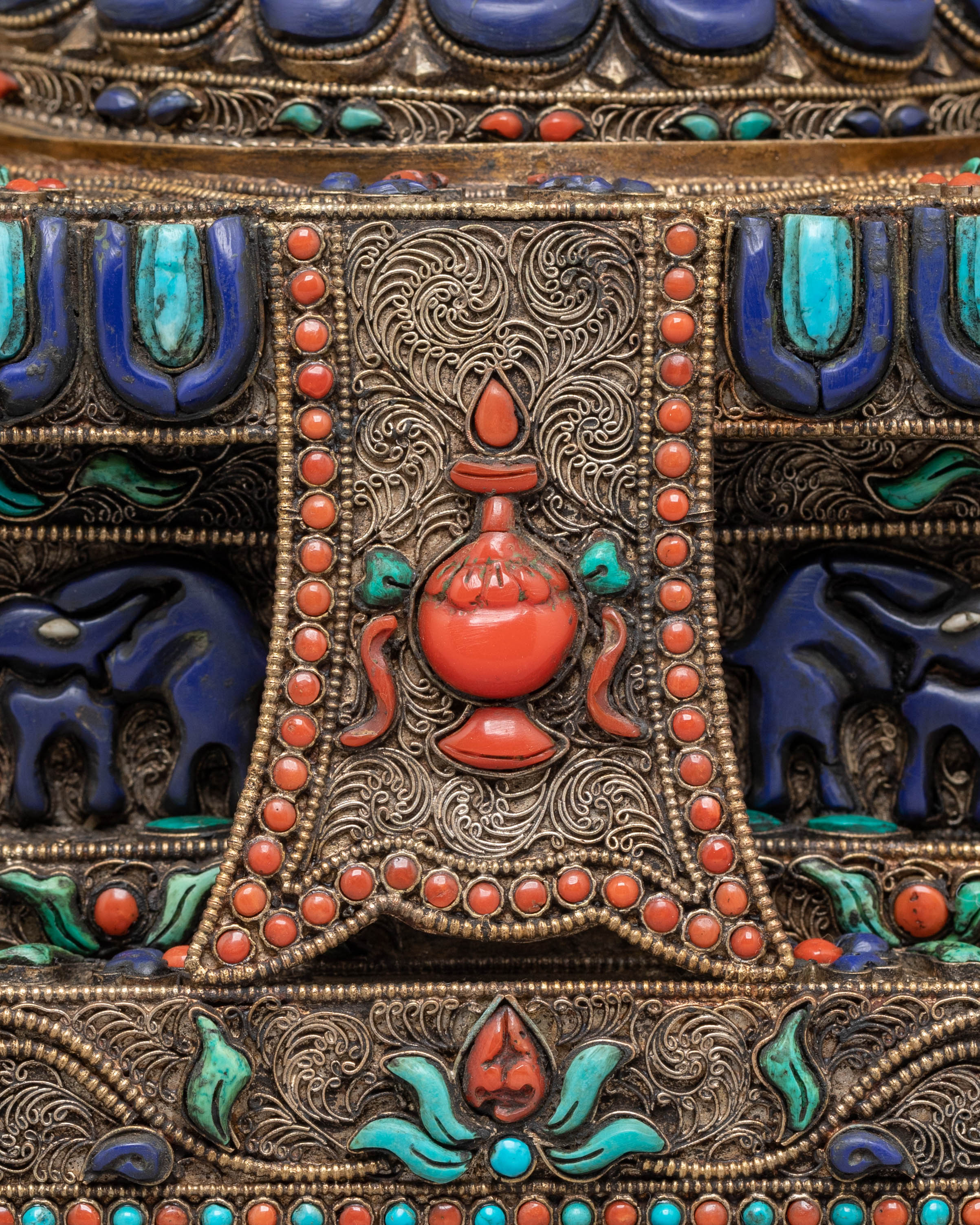 Divine Bodhisattva Standing Chenrezig Statue | Copper & Silver Plated Art