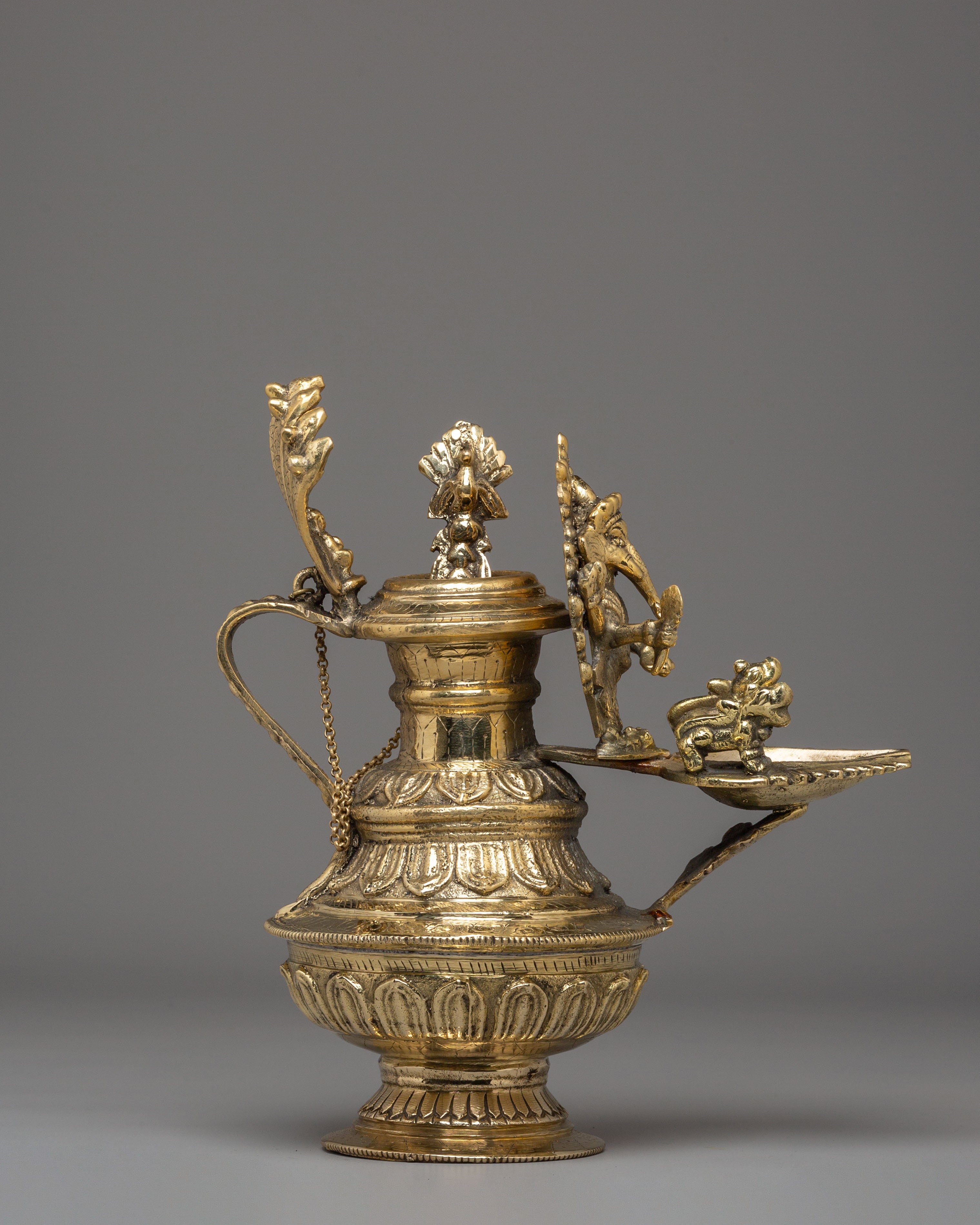 Traditional Nepali Sukunda | Handcrafted Brass Ganesh Lamp