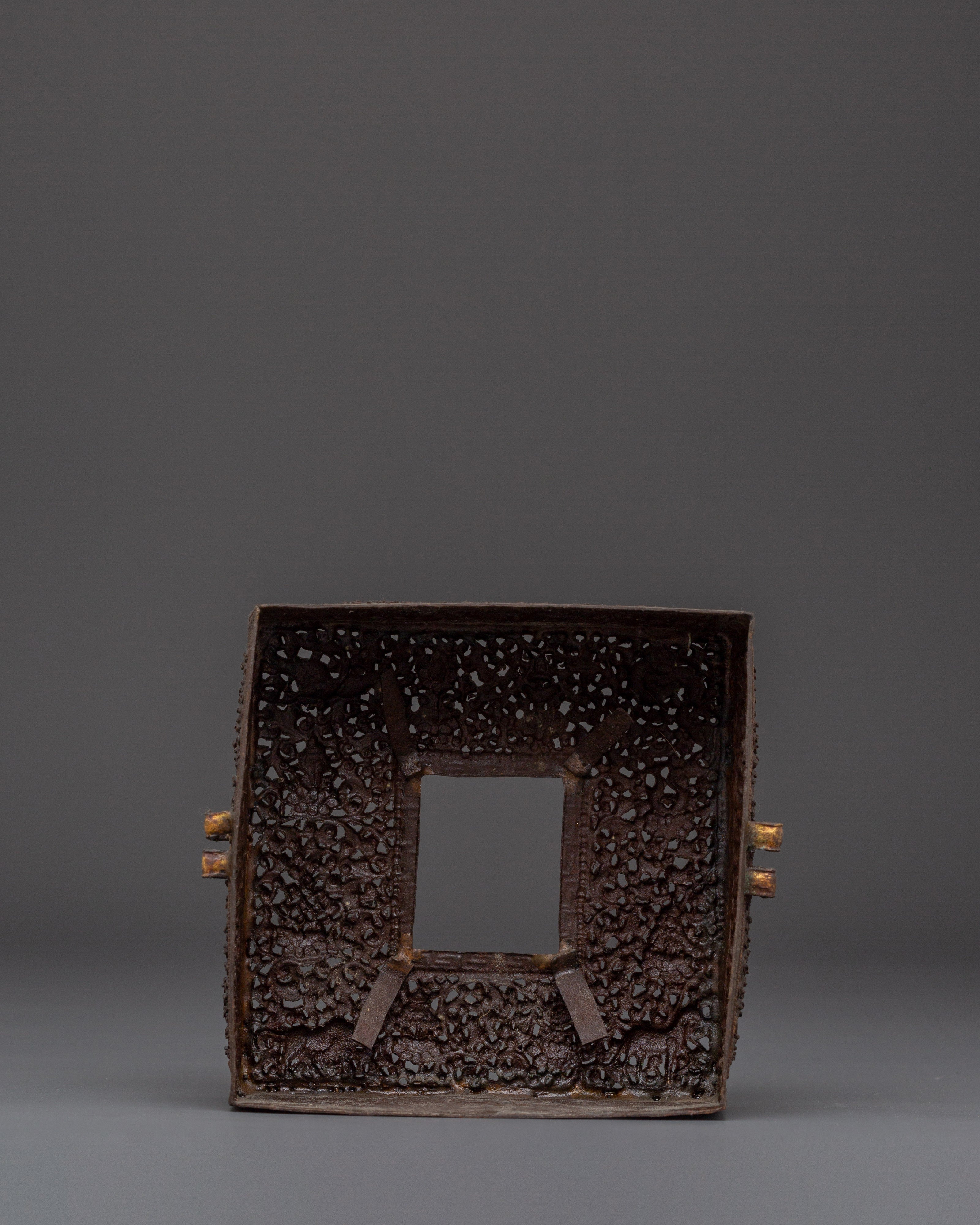 Gold-Plated Prayer Box | Tibetan Ghau Box