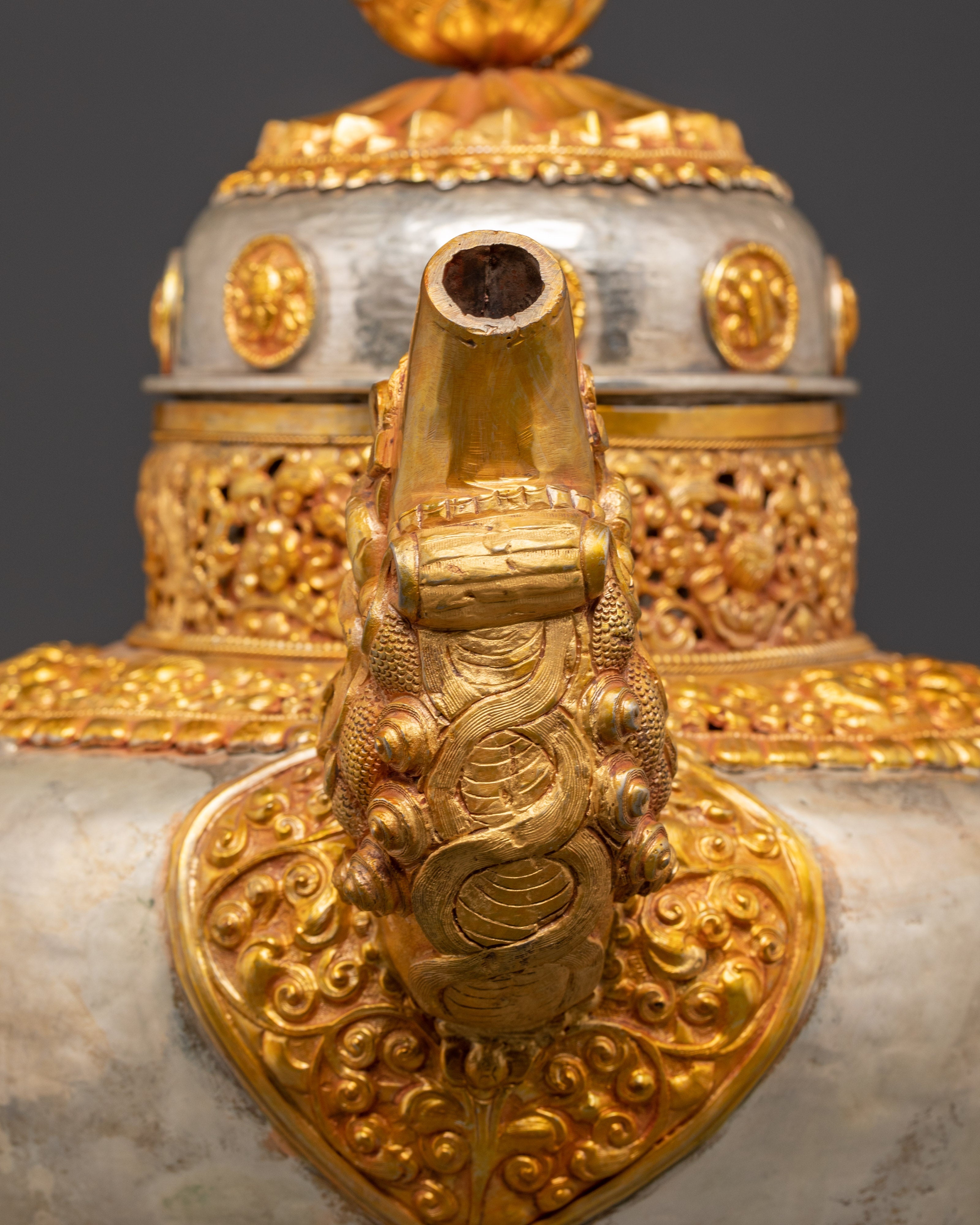 Handcrafted Traditional Teapot | Silver Plated with Gold Plated Copper