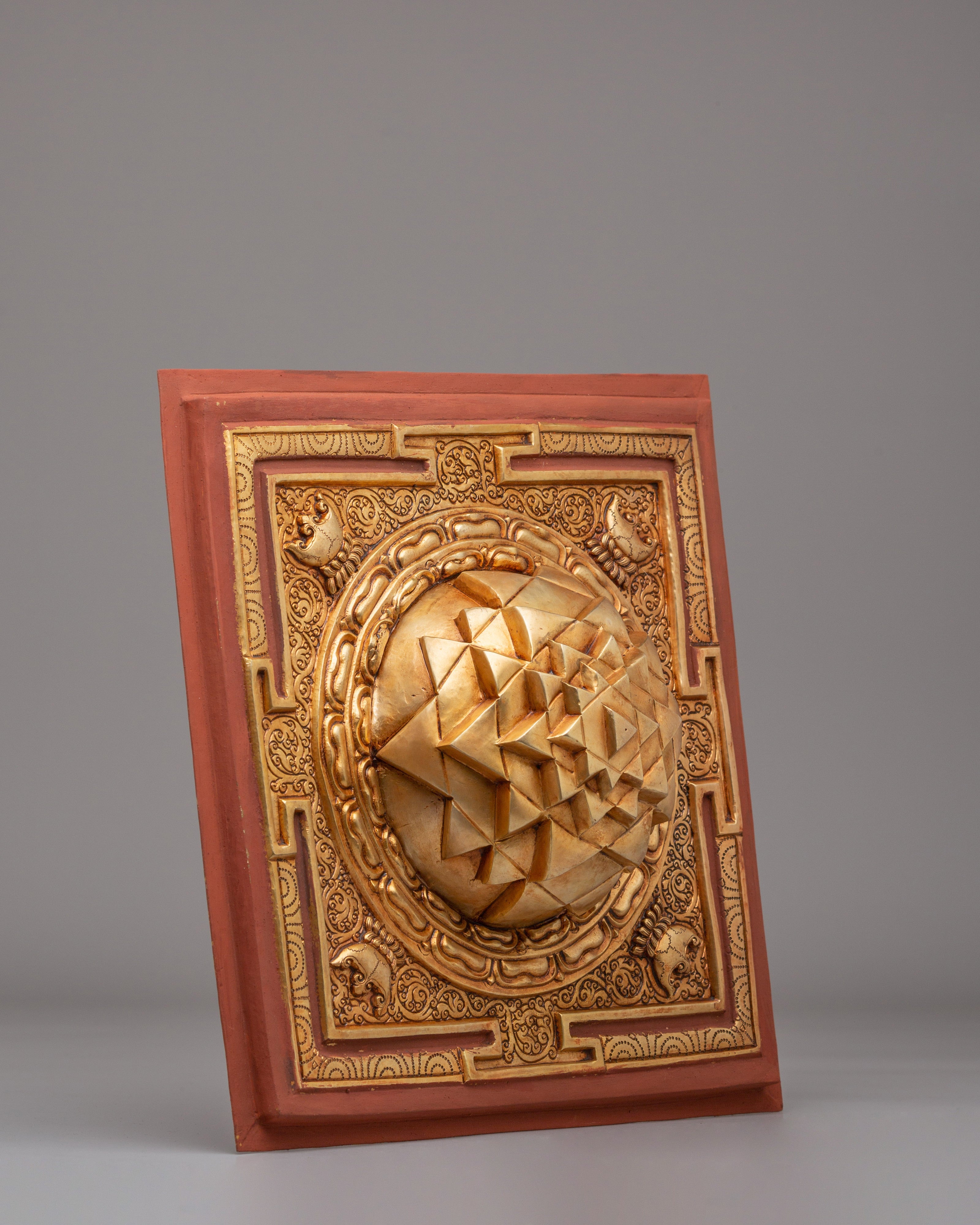 Handcrafted Sri Yantra Mandala Decor | Copper Artwork for Spiritual Energy