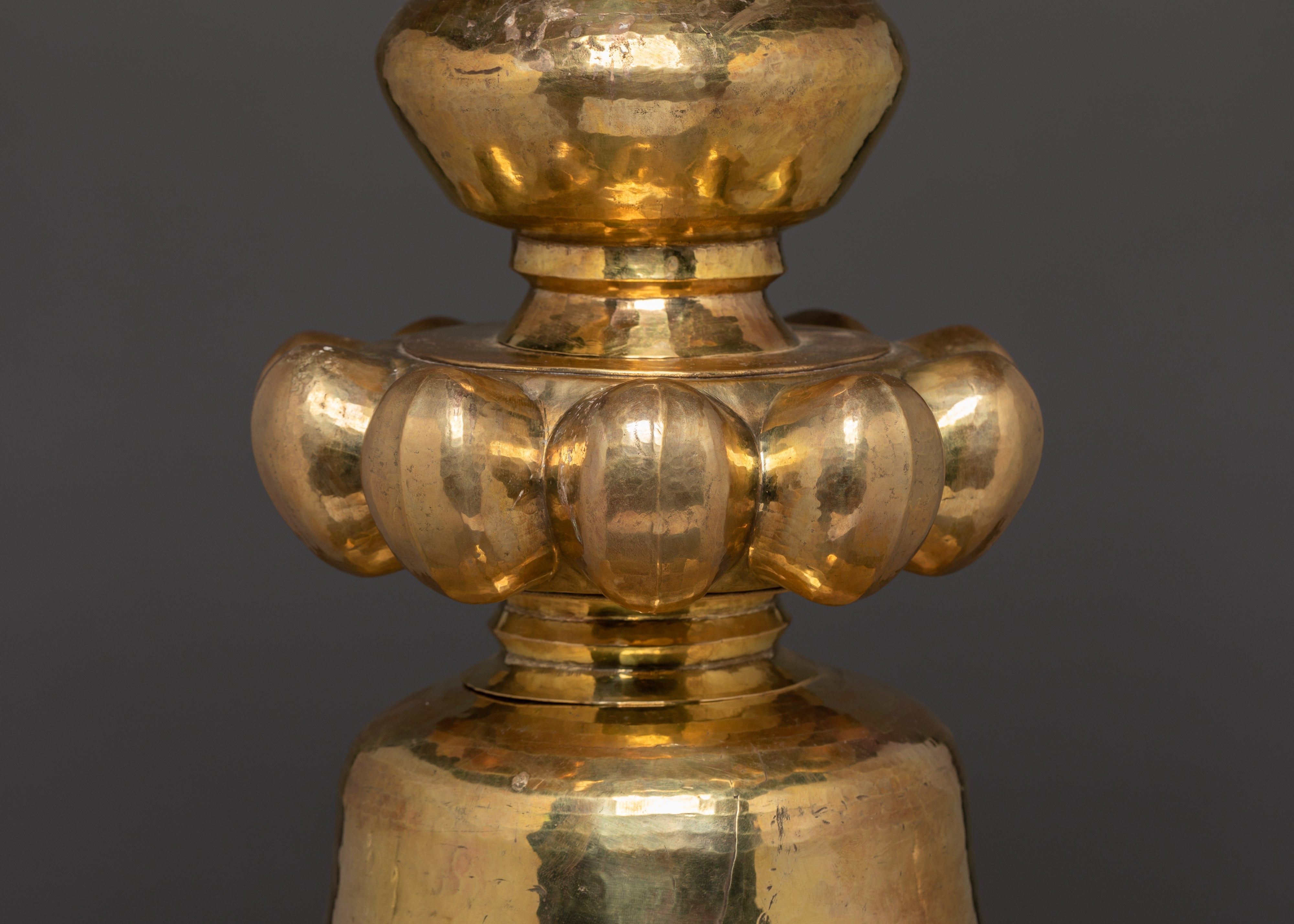 Tibetan Shrine Top Piece Gajur | Handcrafted Brass Buddhist Finial for Stupas & Altars