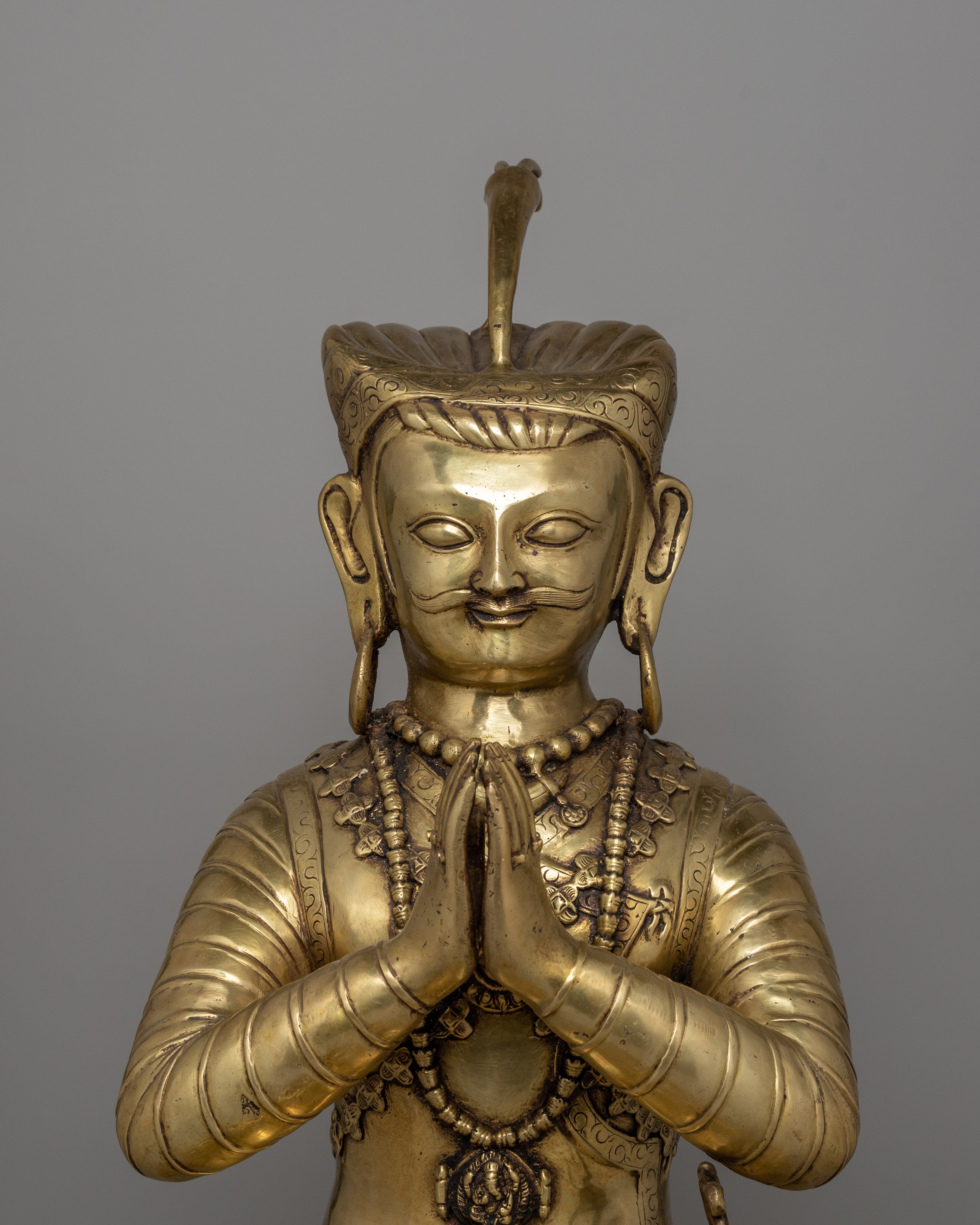 Malla King and Queen Brass Sculpture Set | Bhaktapur Royal Figures