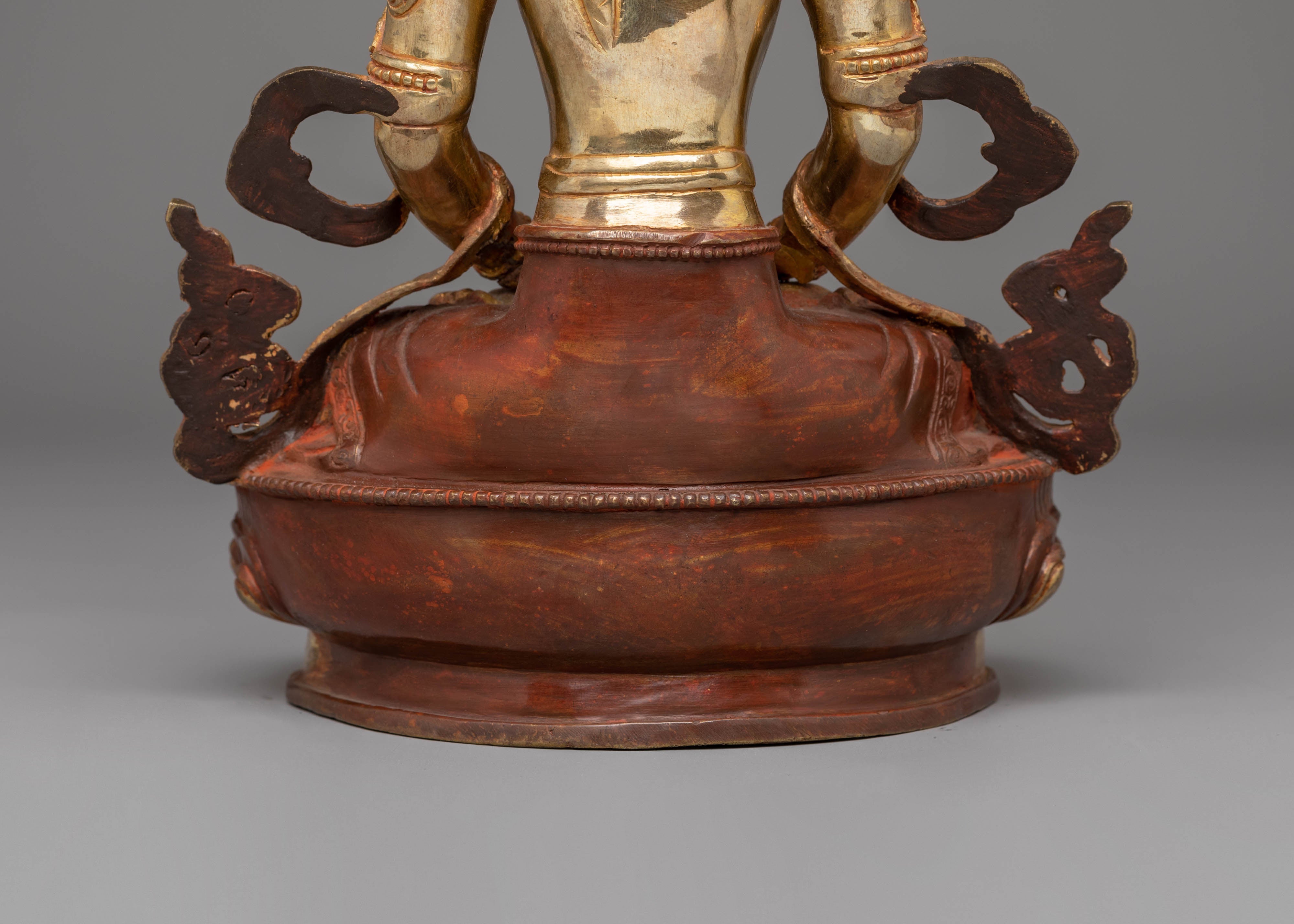 Handmade Copper Vairocana Statue | Symbol of Wisdom & Purity for Sacred Spaces