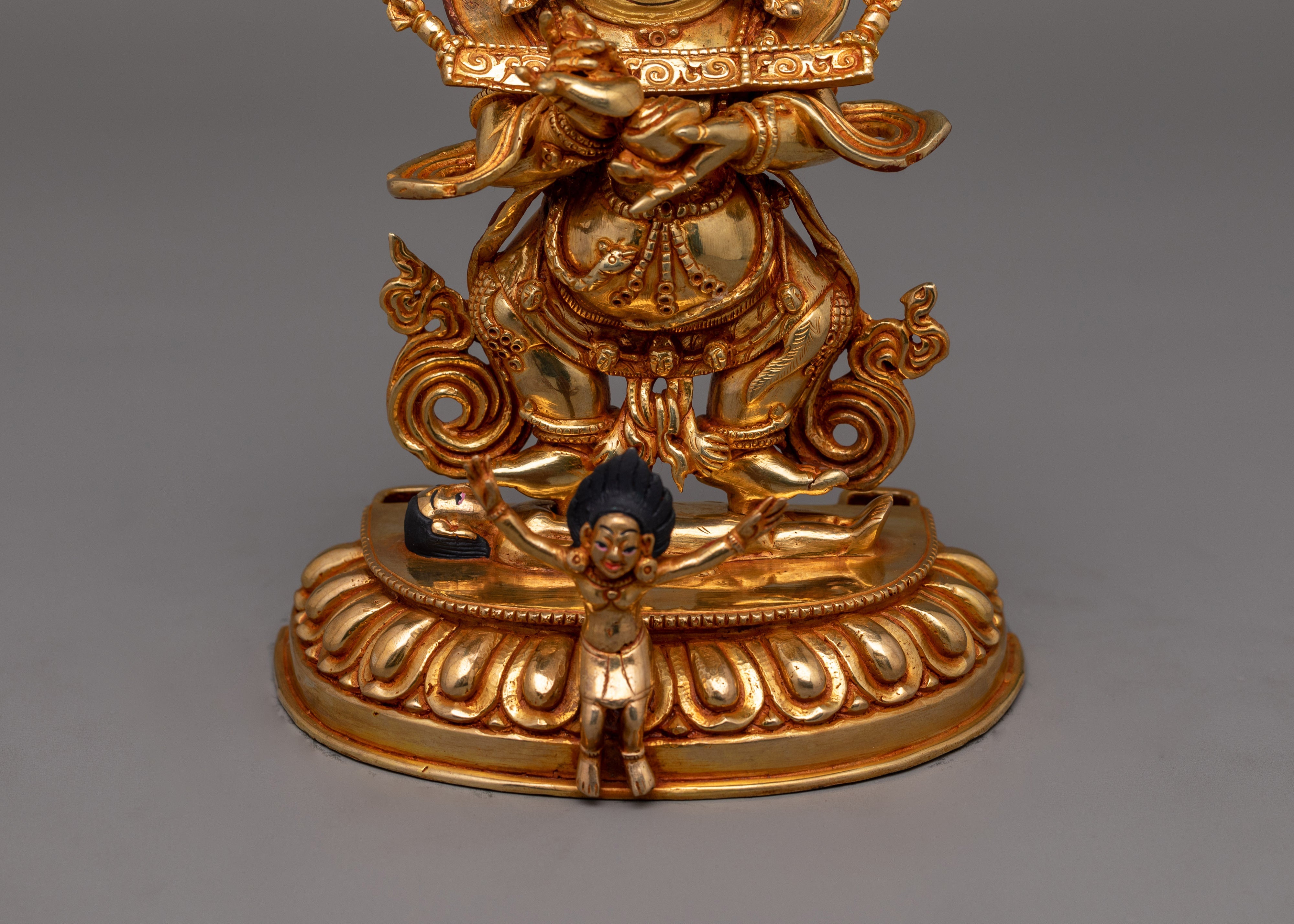 Tibetan Buddhist Sakya Mahakala Statue | Protector of the Dharma and Spiritual Strength