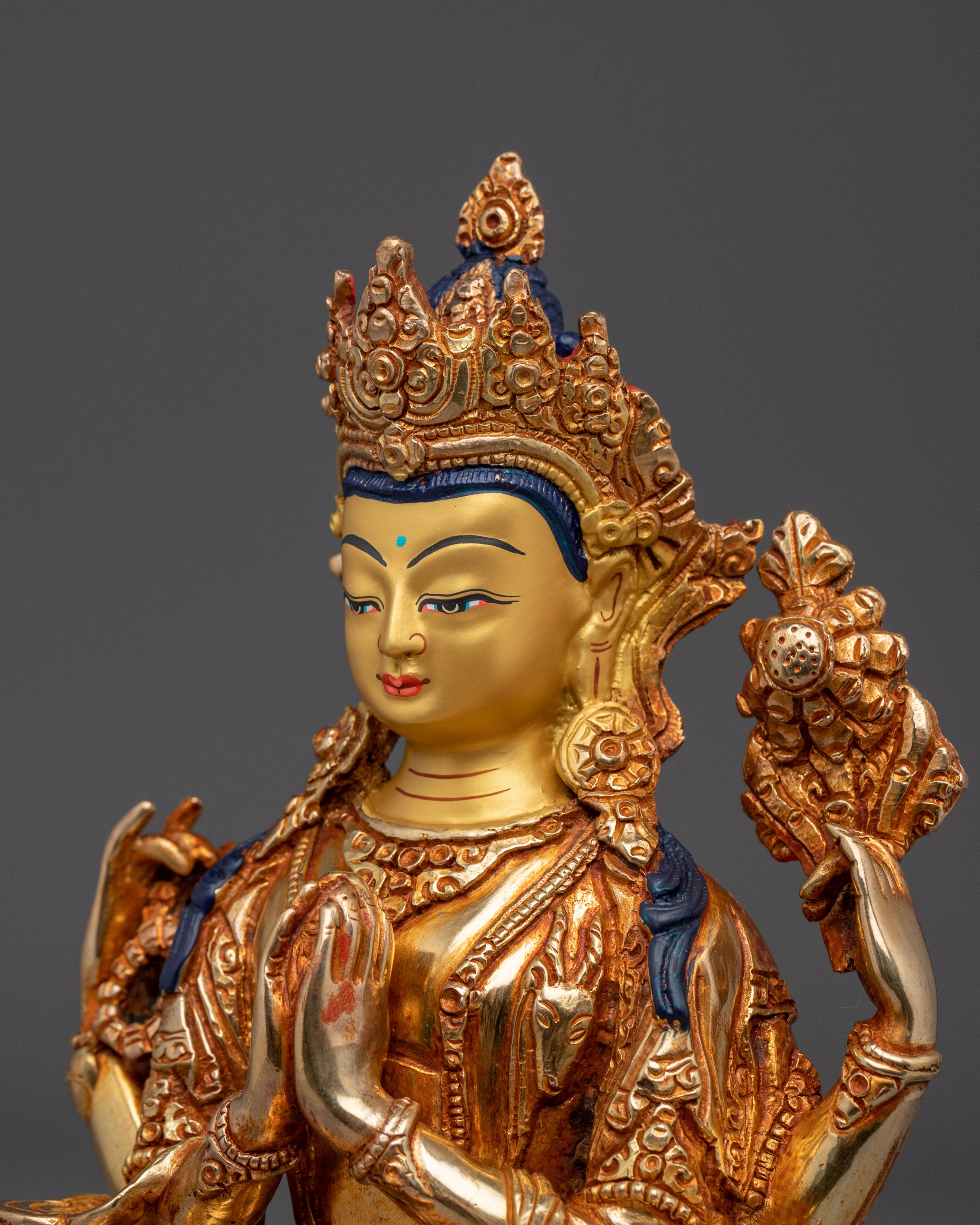 Chenrezig, Meditation Altar Decor | Traditional Himalayan Art