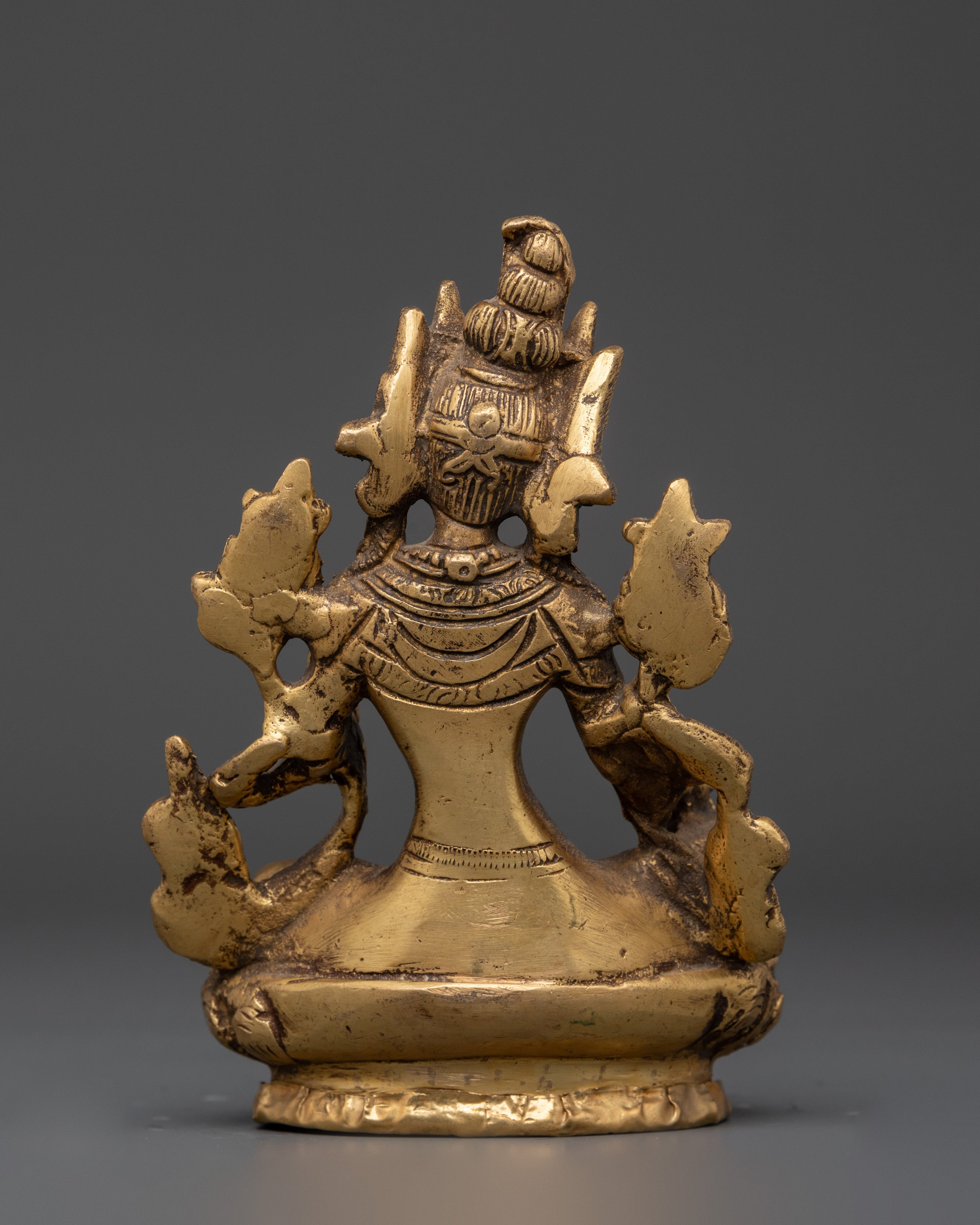 Handmade Spiritual Green Tara Statue | Brass Shyama Tara Figurine for Meditation