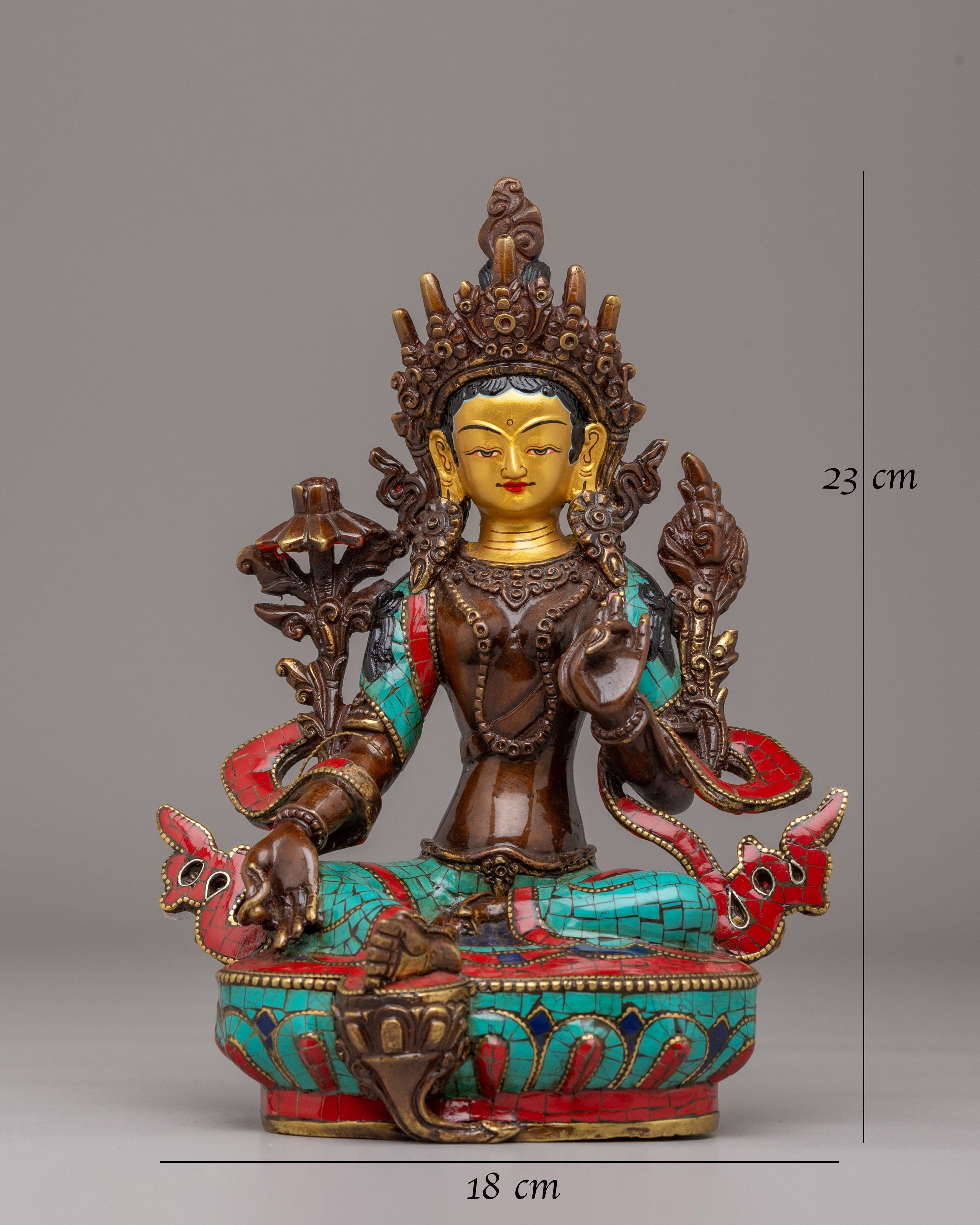 Handcrafted Green Tara Deity Figurine | Spiritual Artwork