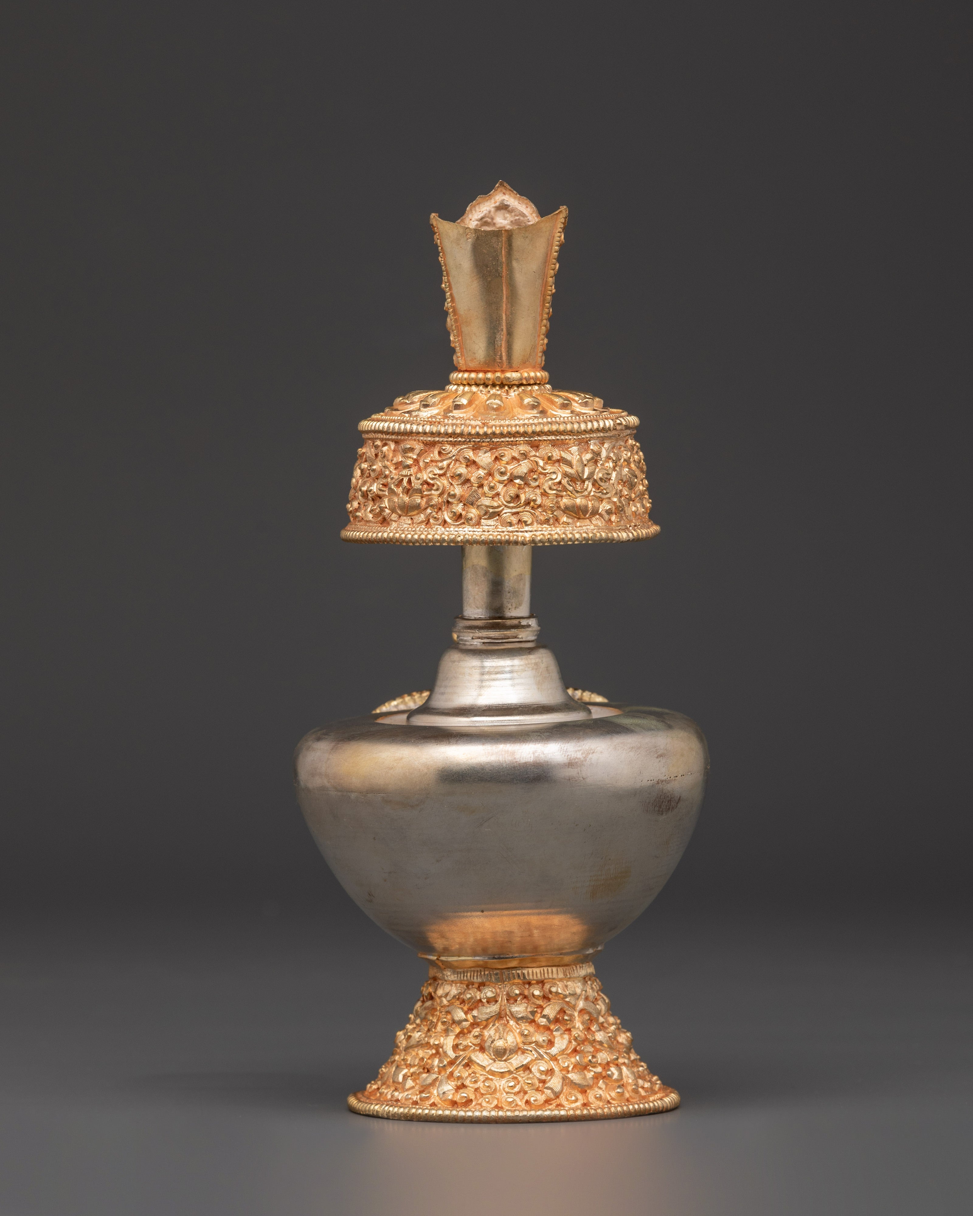 Spiritual Bhumba Ritual Pot | Gold & Silver Plating for Sacred Ceremonies
