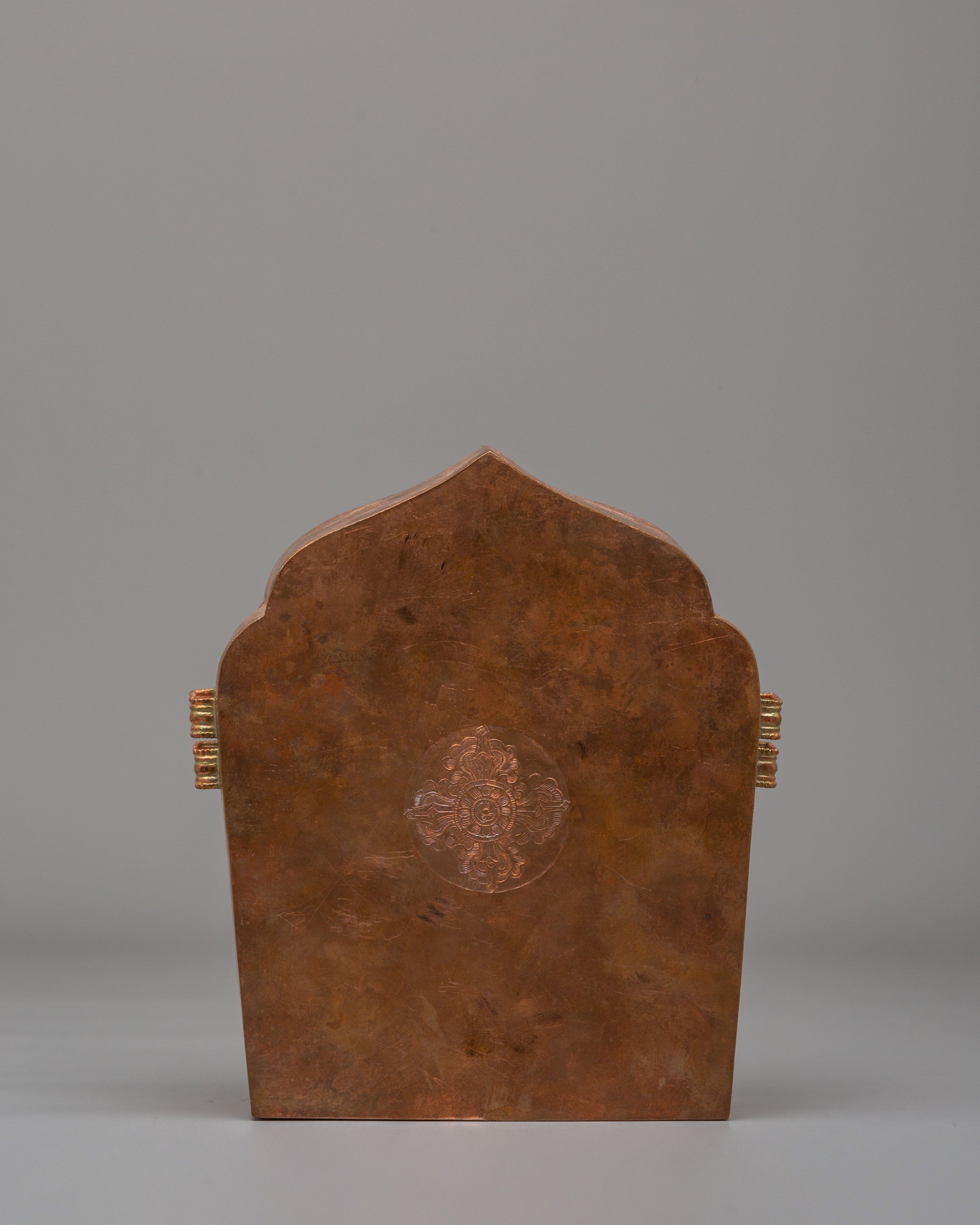 Handcrafted Himalayan Ghau Box | Copper Buddhist Ritual Shrine