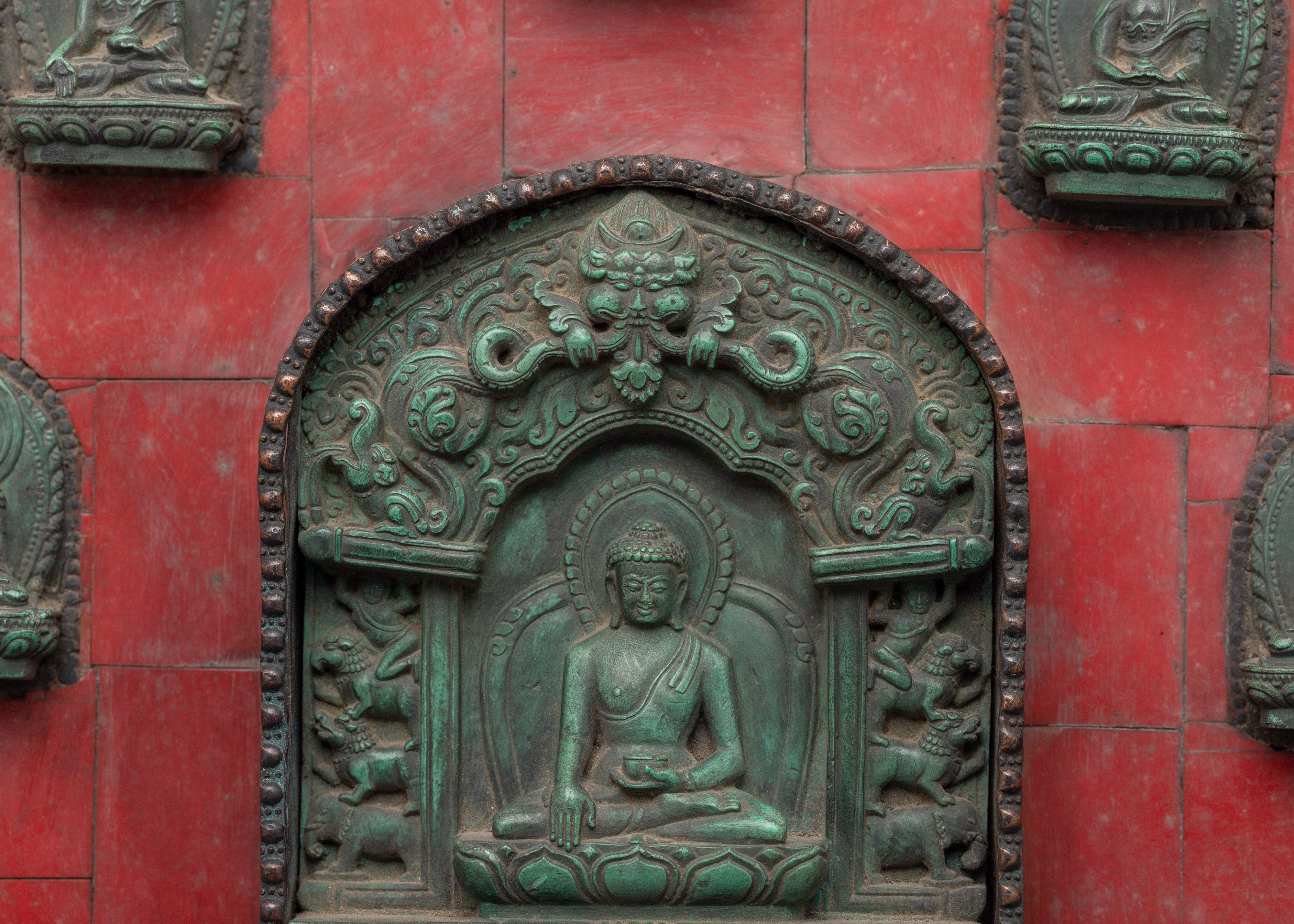 Buddhist Wall Hanging | Copper Buddha Panel