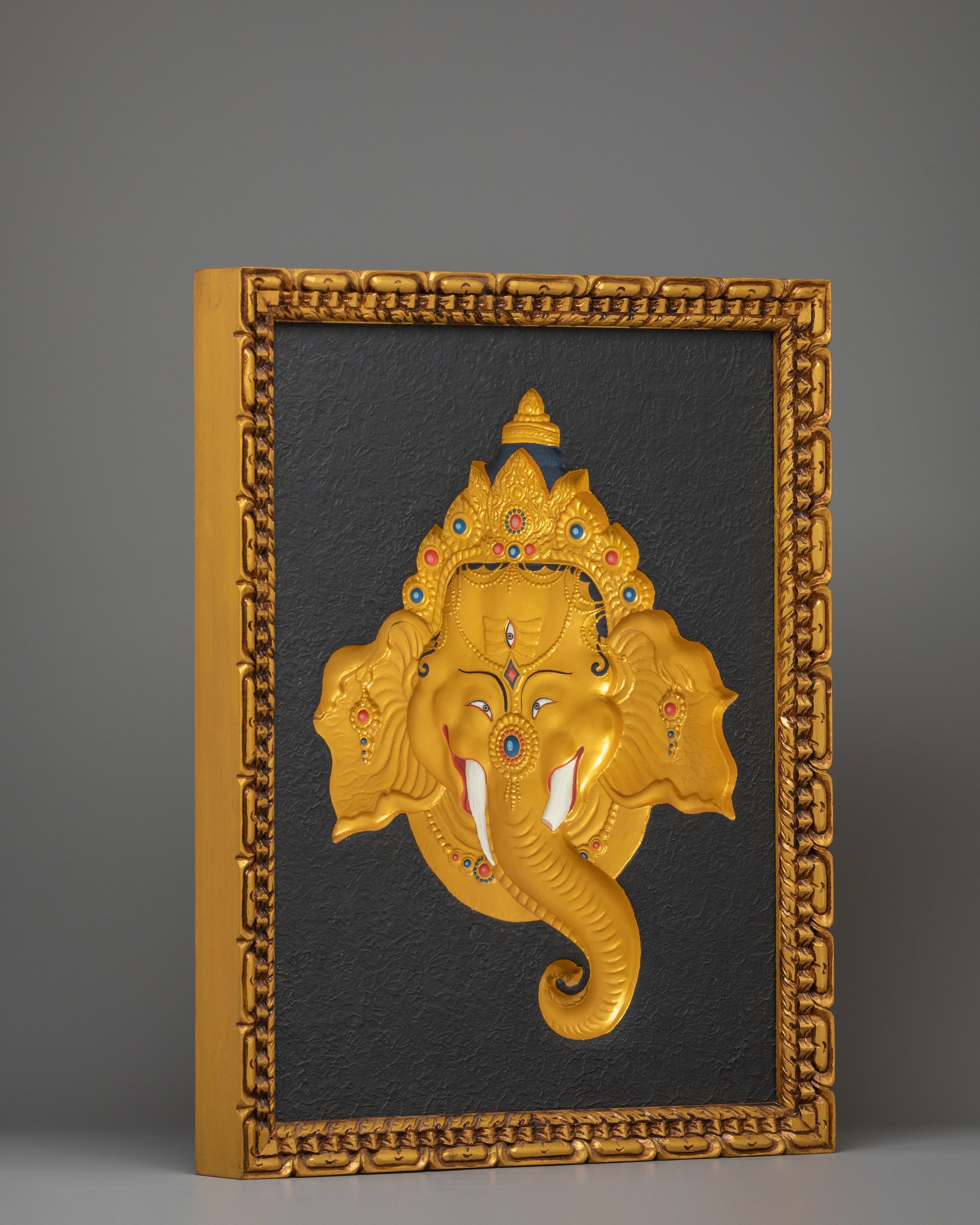 Handcrafted Ganesha Wall Art | Wooden Relief Wall Hanging for Home Decor