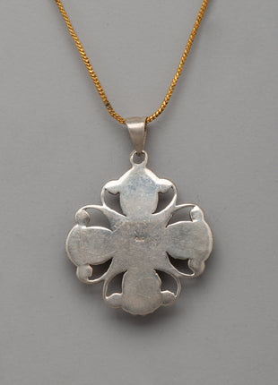 Sterling Silver Flower Design Pendant | Elegant Necklace Charm