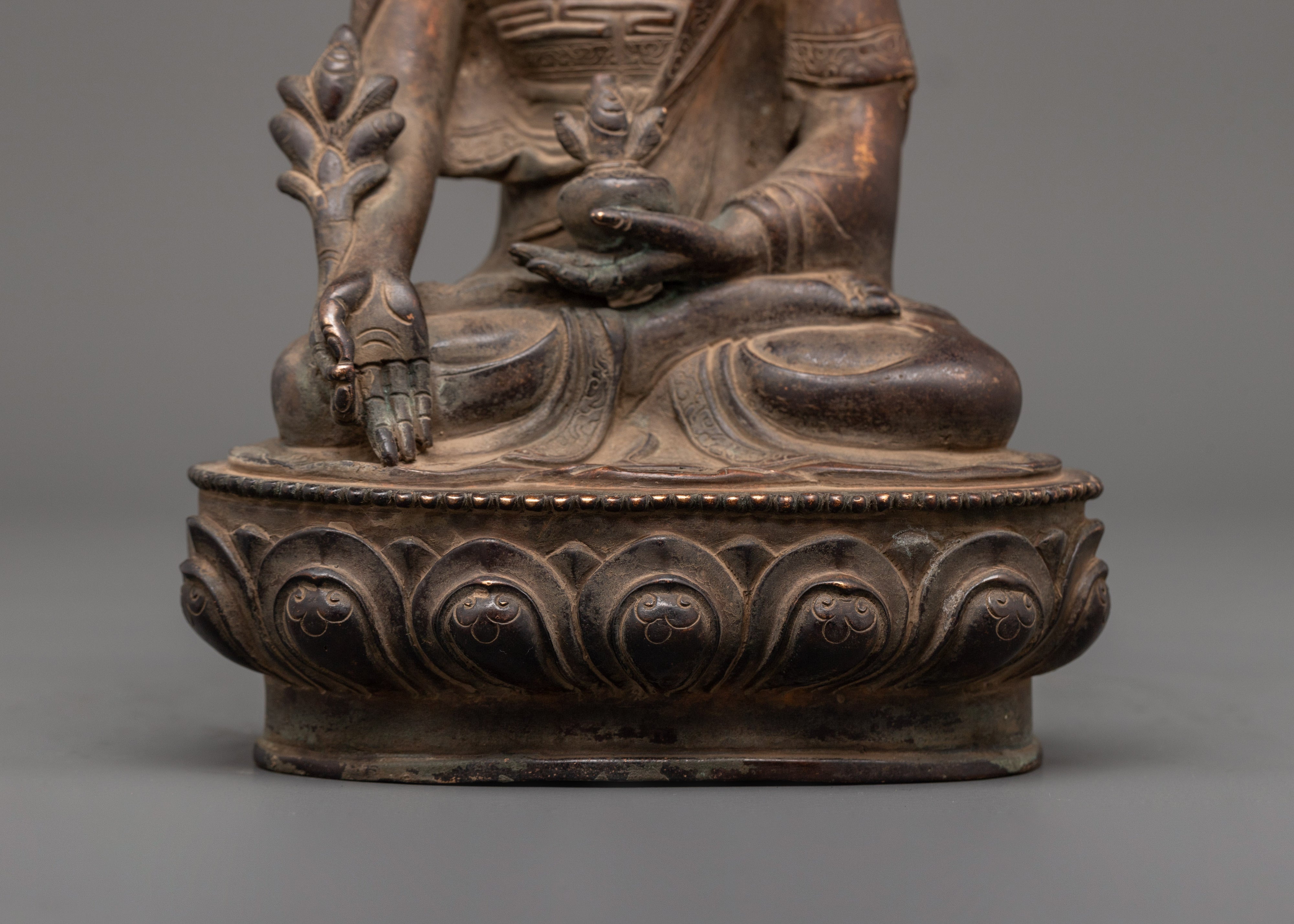 Oxidized Copper Medicine Buddha Statue | Symbol of Healing & Compassion
