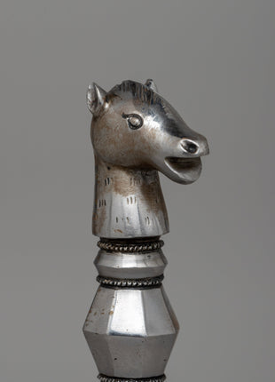 Hand-Carved Horse-Headed Iron Phurba for Ritual Practices |  Spiritual Transformation
