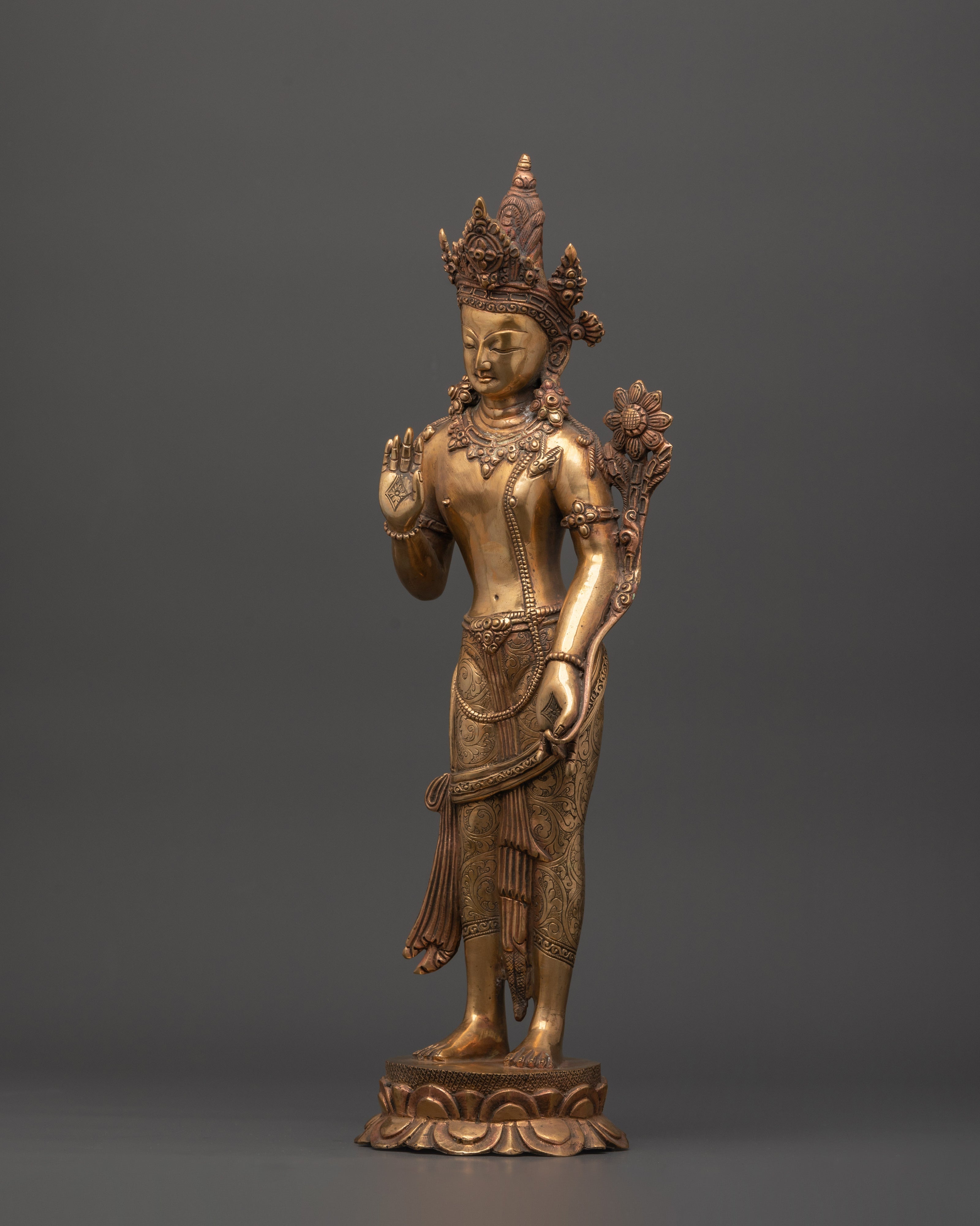 Fearless Compassion Copper Lokeshwor | Tibetan Bodhisattva