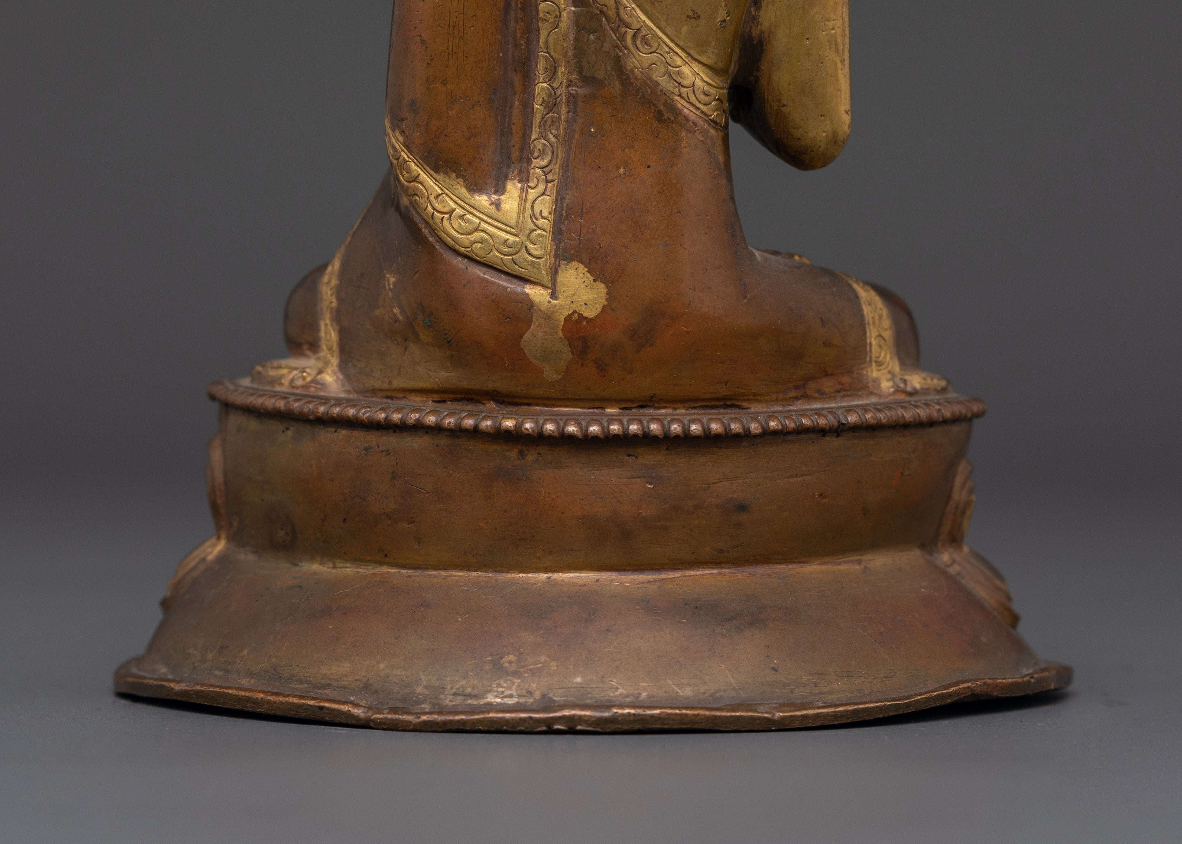 Handcrafted Vairocana Statue | Oxidized Copper & Gold Plated Buddhist Deity Sculpture