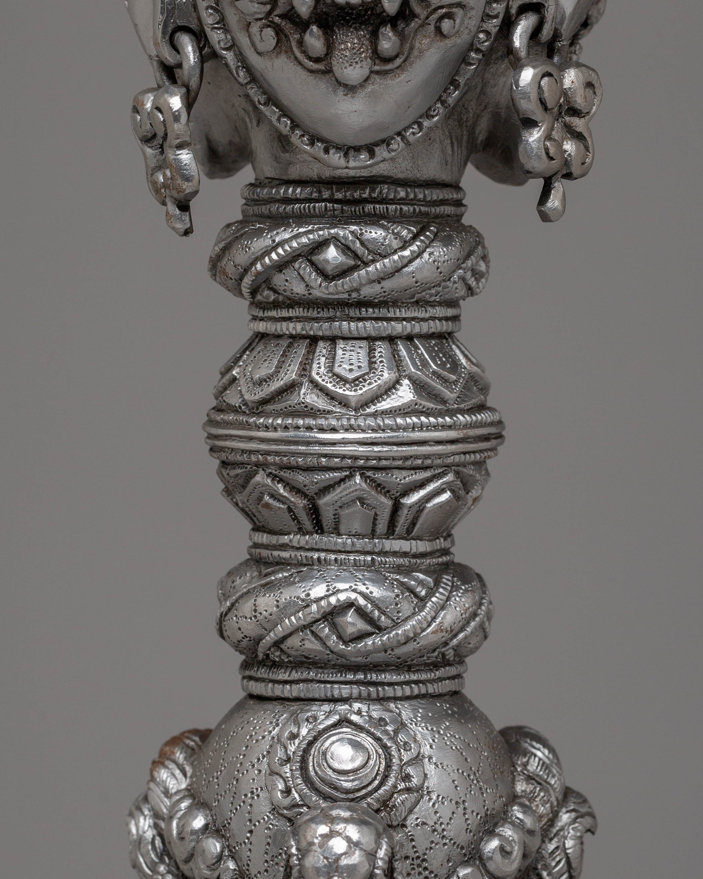 Iron Phurba for Buddhist Ceremonies |Tibetan Ritual Tool with Acrylic Color