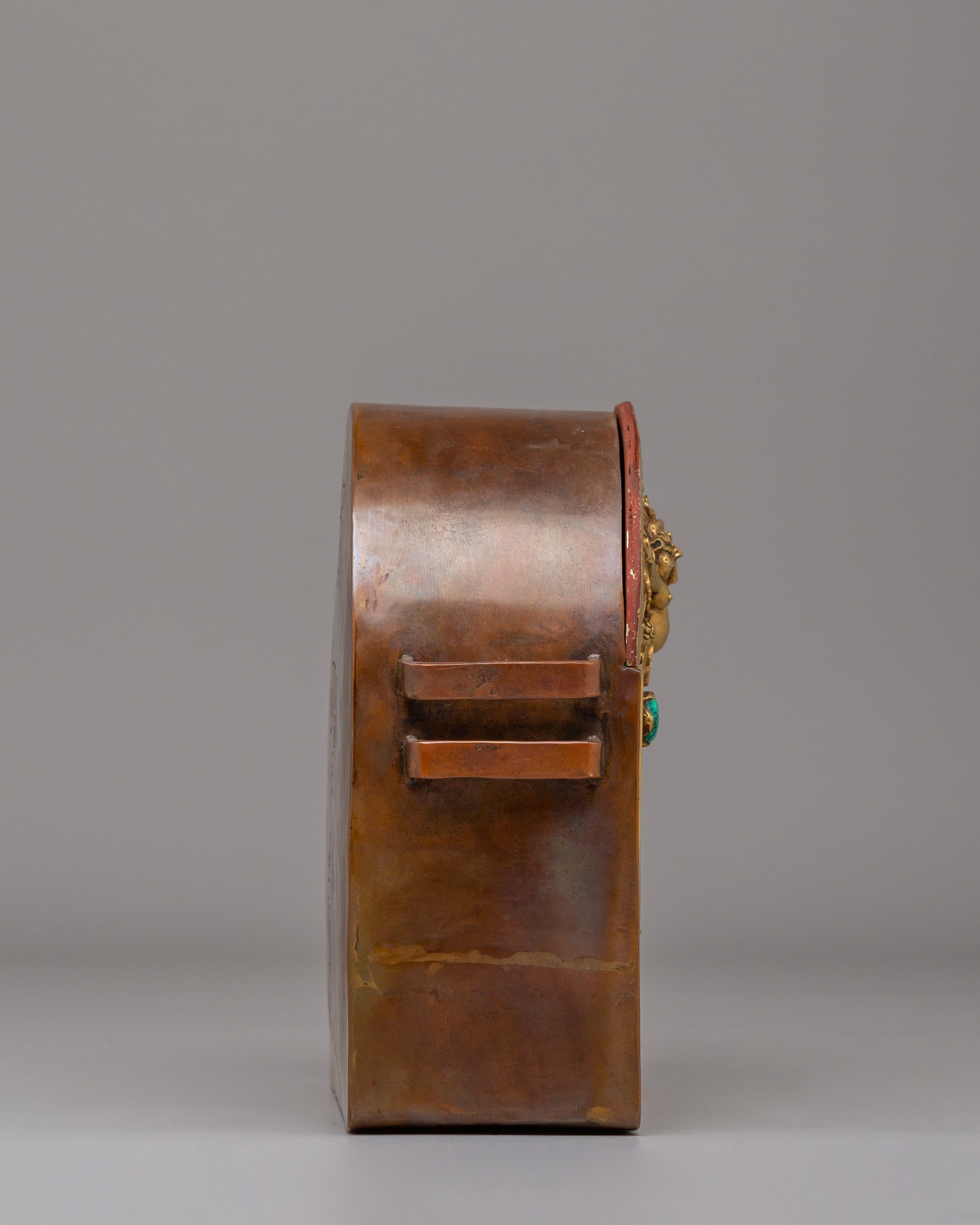 Handmade Garuda Ghau Box | Oxidized Copper with Gold Plating