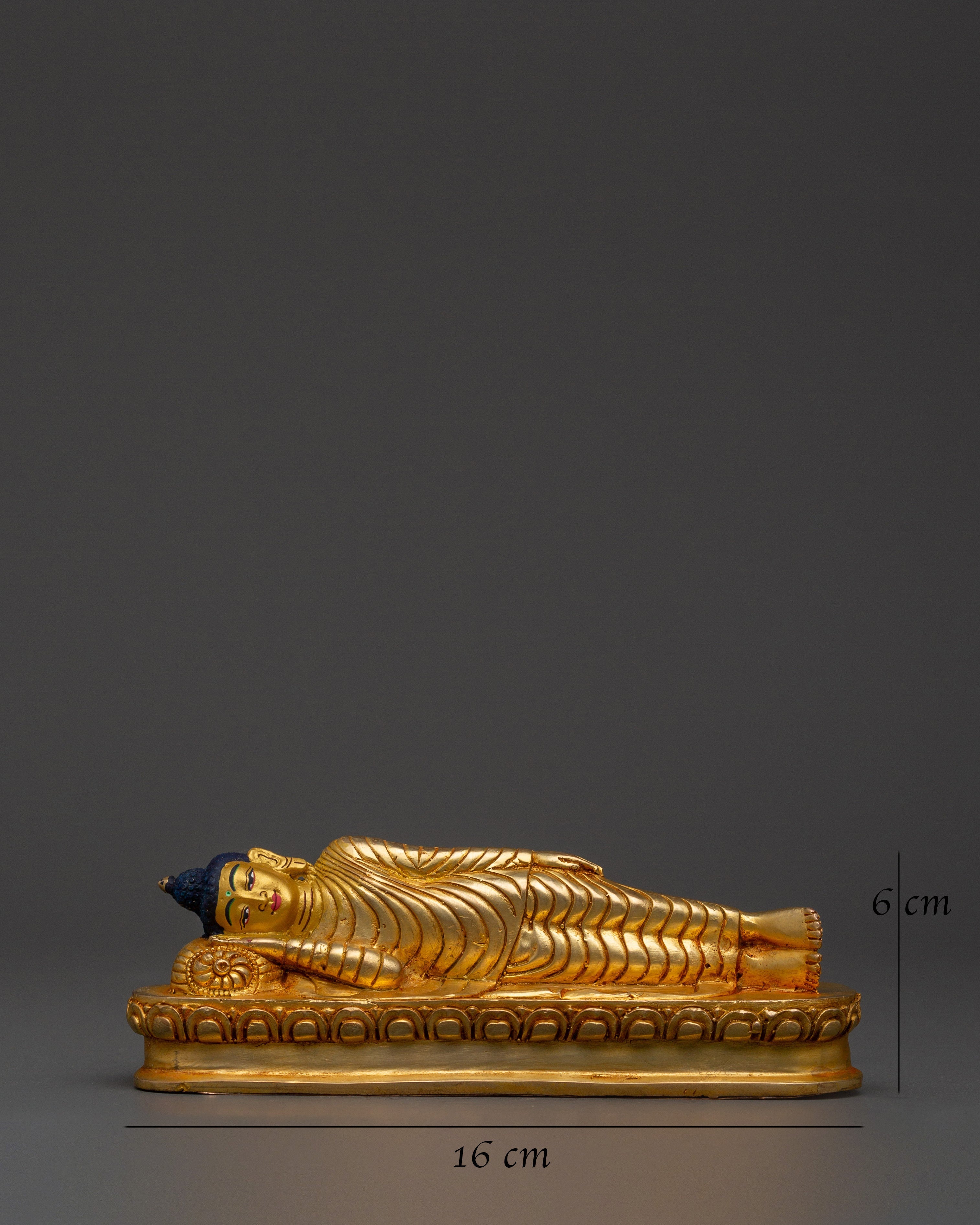 Gold-Plated Sleeping Buddha Statue | Meditation & Home Blessings