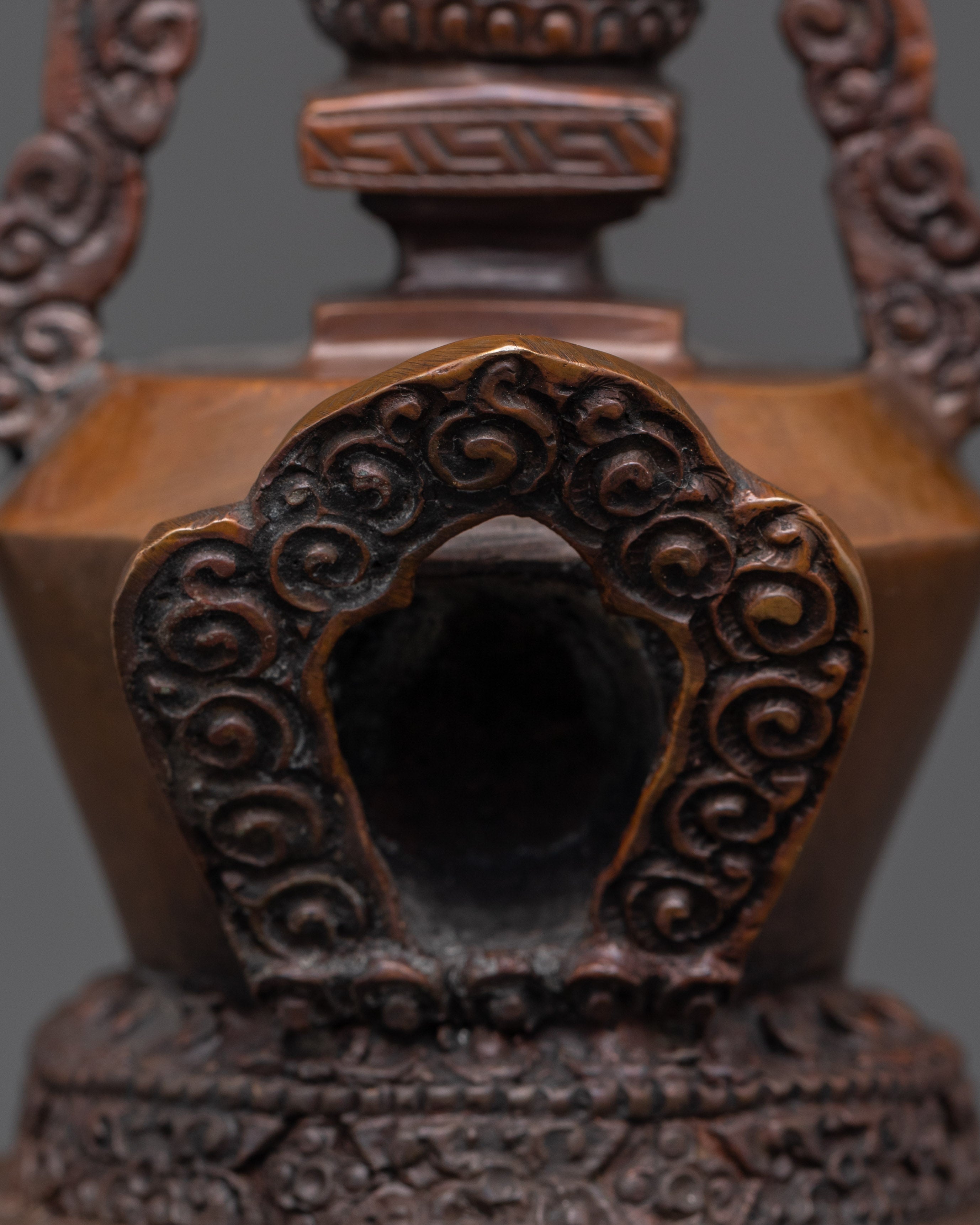 Sacred Copper Stupa for Altar | Buddhist Meditation Stupa