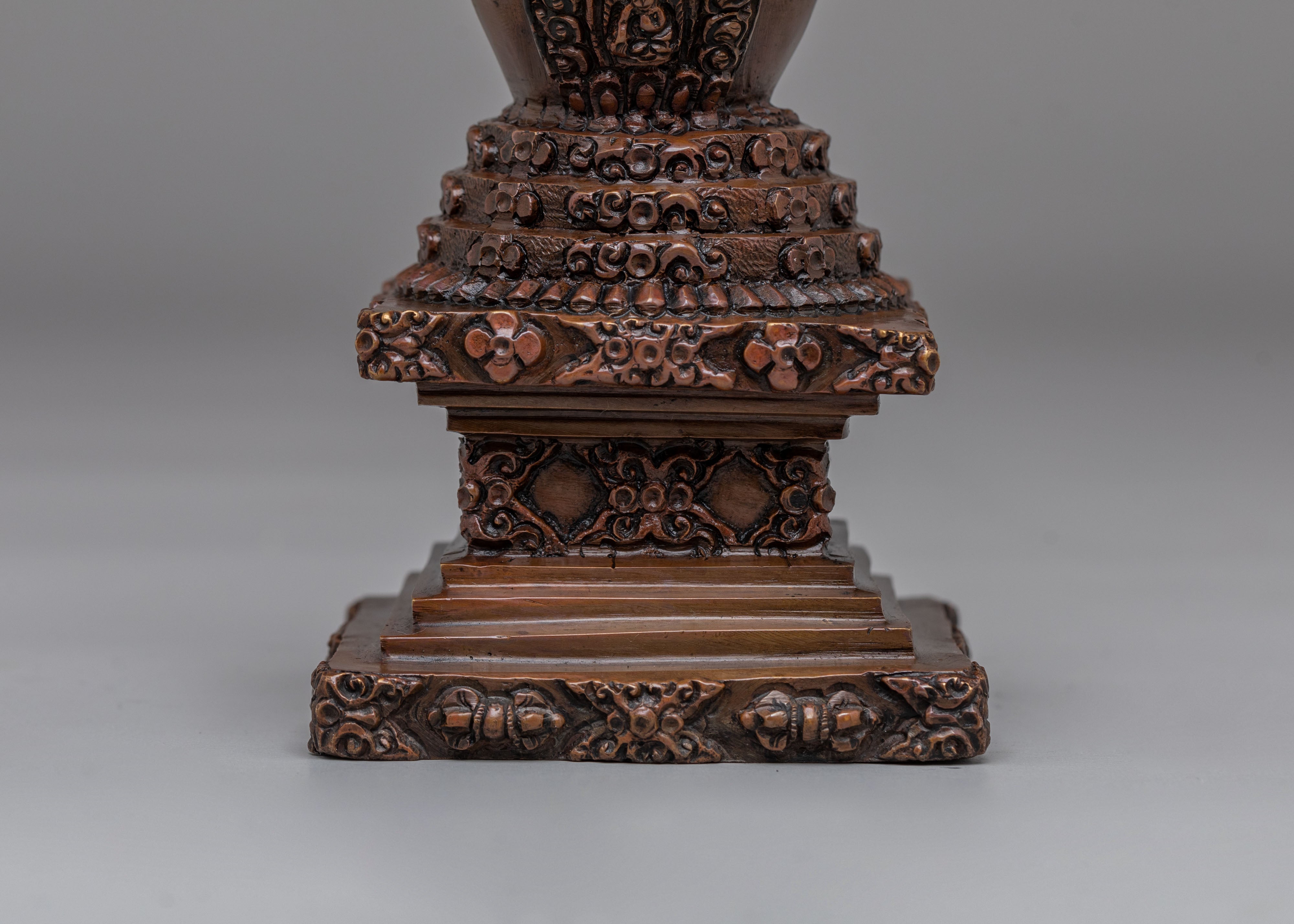 Himalayan Stupa of Complete Victory | Oxidized Copper Sacred Stupa