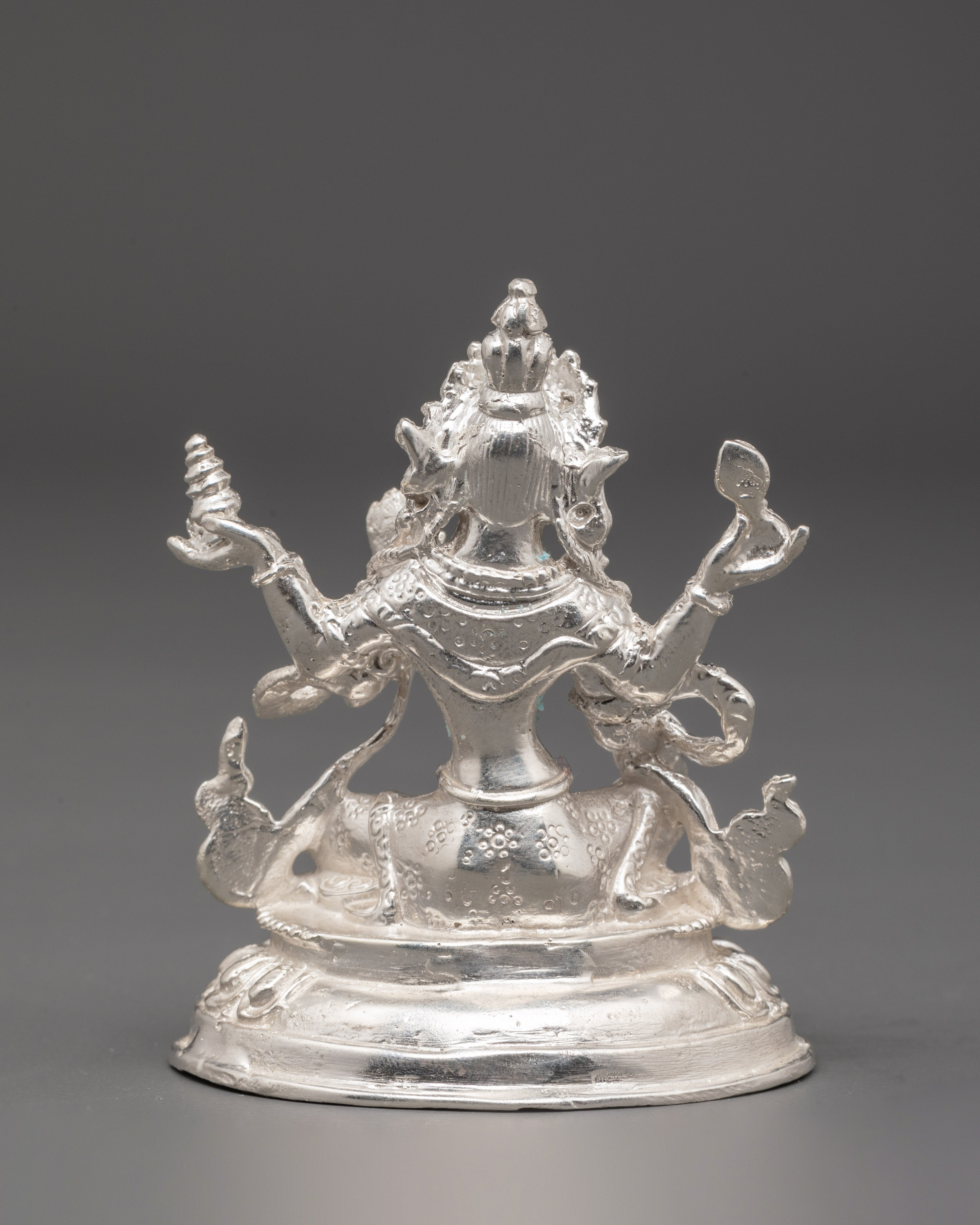 Handcrafted 98% Silver Lakshmi Idol | Spiritual Hindu Altar Statue
