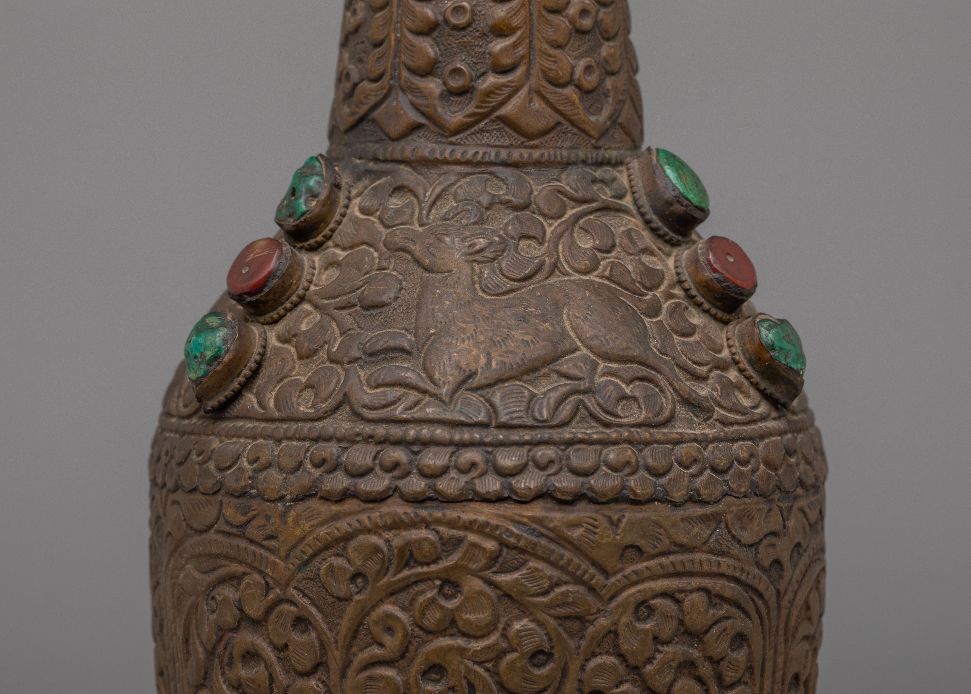 Handcrafted Floral Bottle | Flower Vase for Home Decor