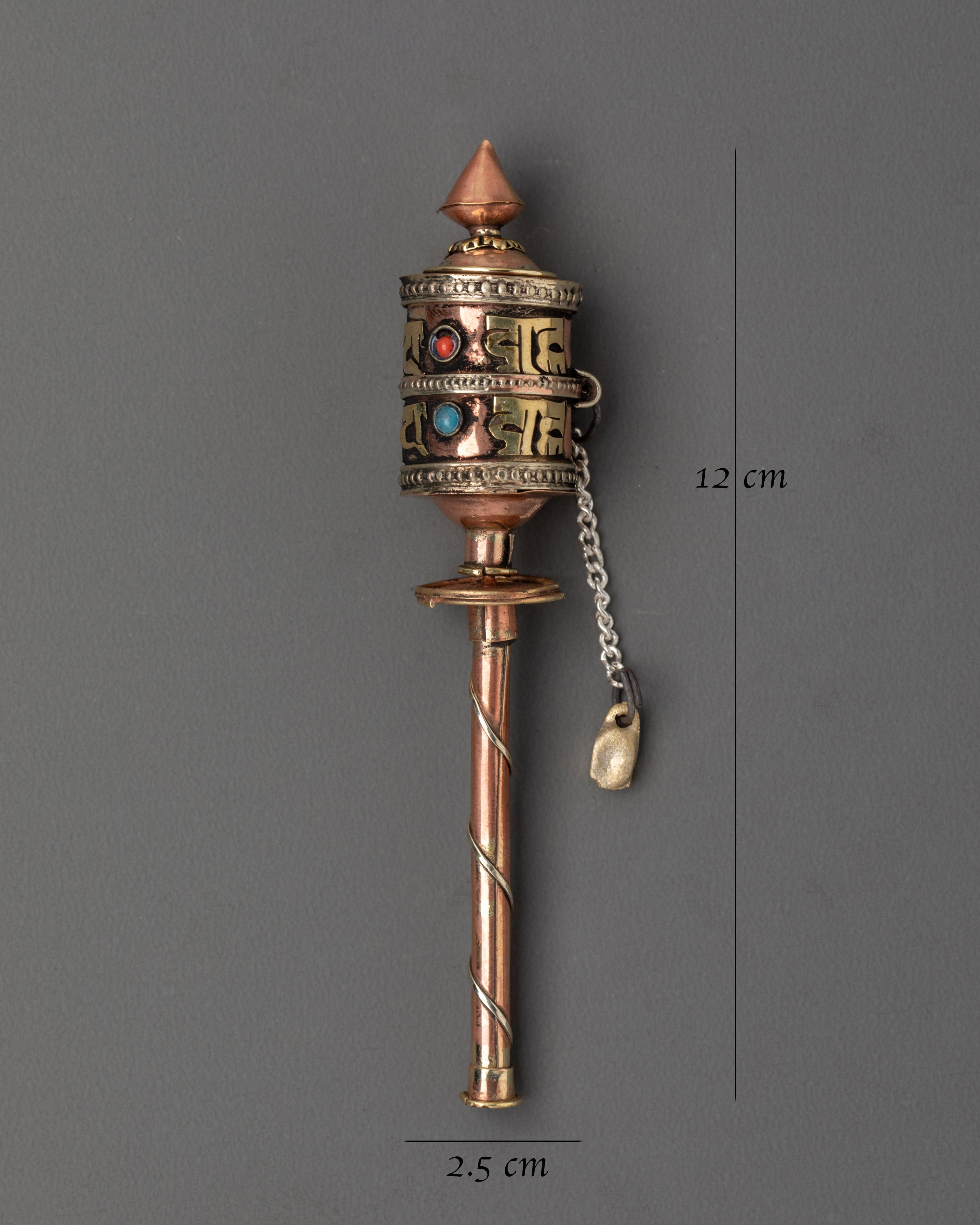 Tibetan Buddhist Handheld Prayer Wheel for Meditation and Blessings