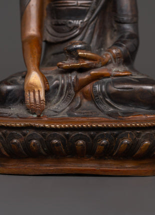 Beautiful Oxidized Copper Shakyamuni Buddha | Spiritual Decor & Buddhist Practice