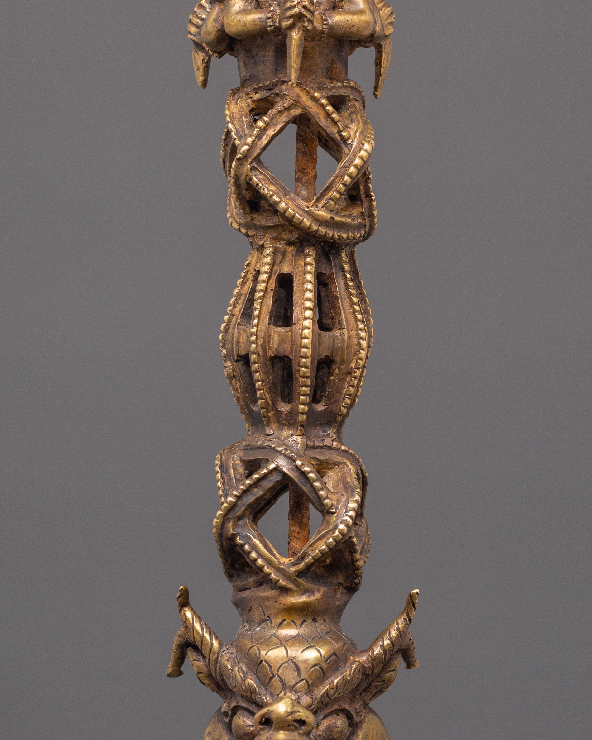 Sacred Buddhist Protective Phurba | Iron & Bronze Ritual Dagger