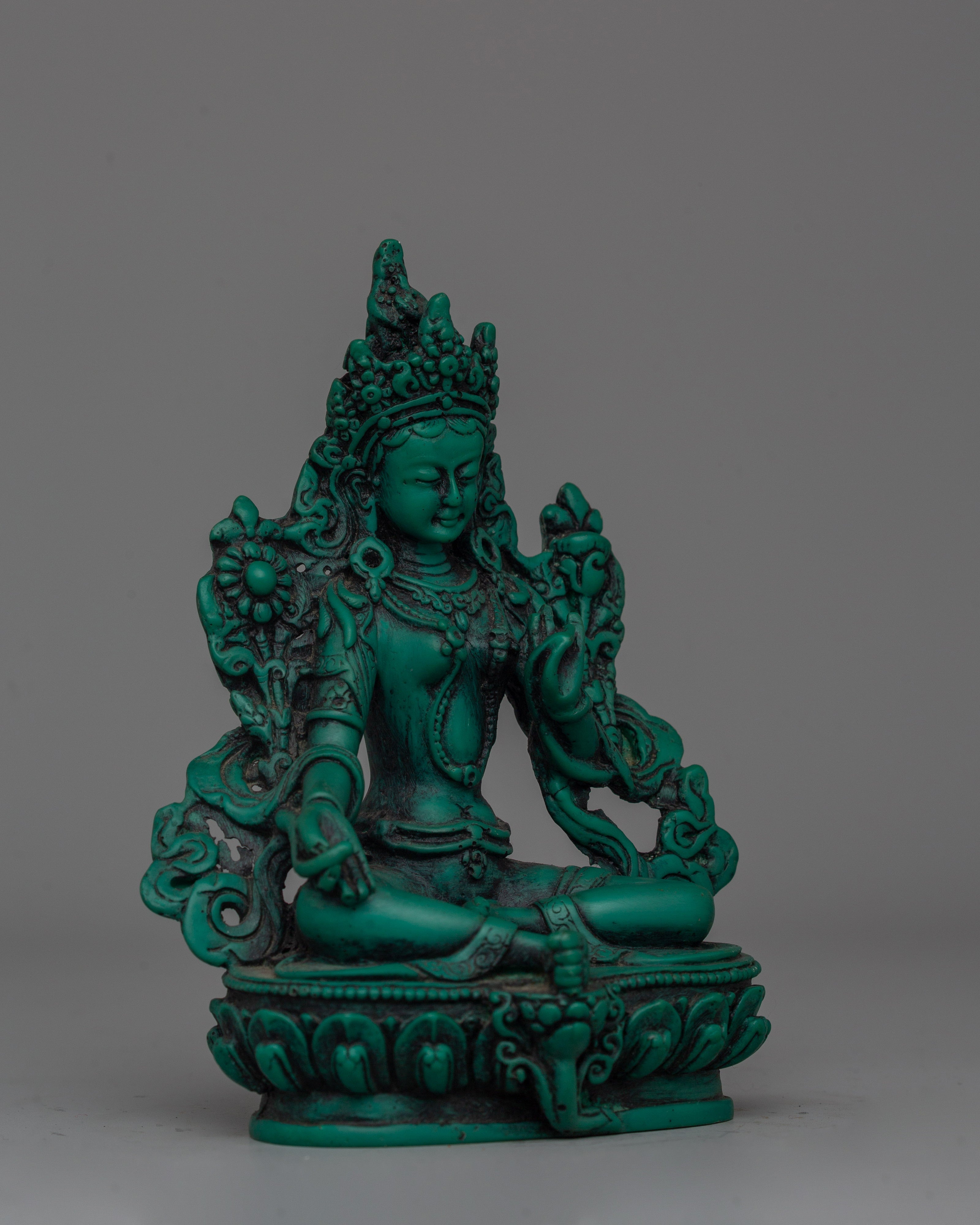 Tibetan Buddhist Green Tara Statue | Meditation and Spiritual Spaces