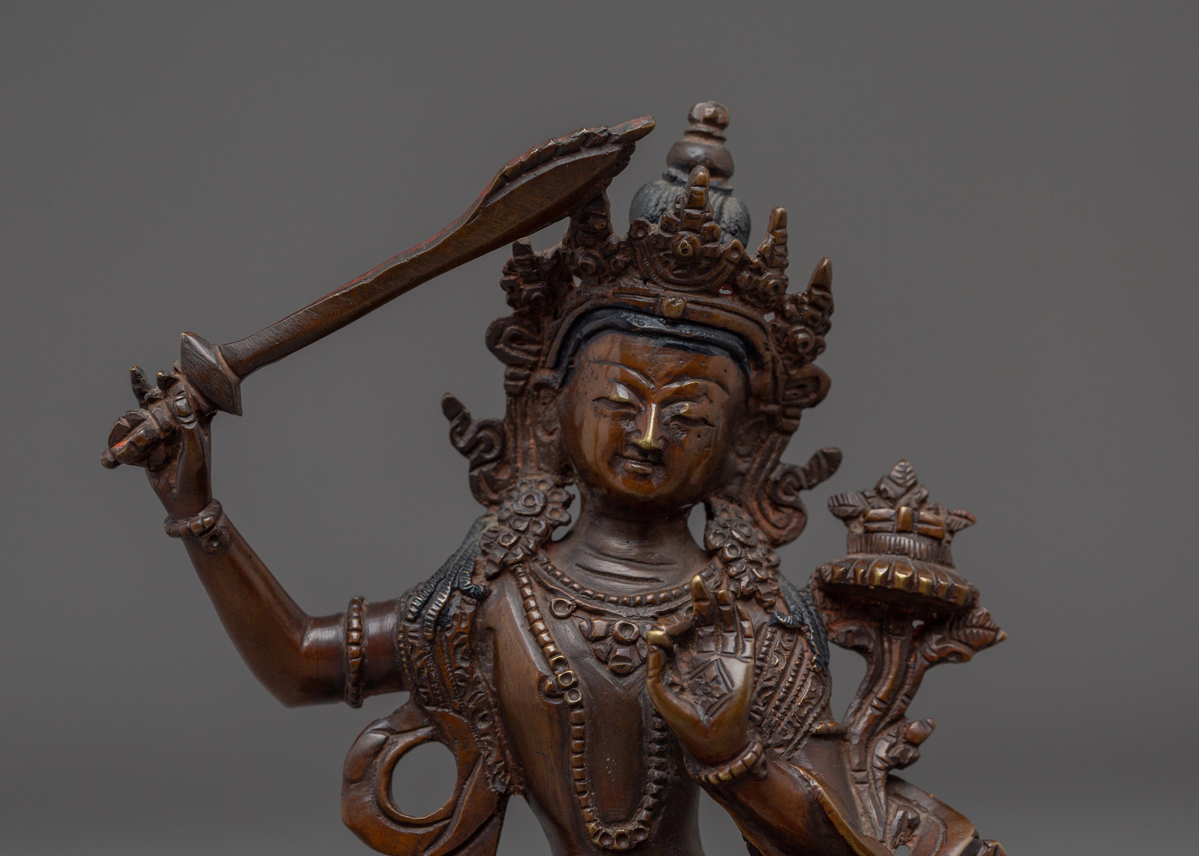 Himalayan Manjushri Sculpture | Symbol of Wisdom and Enlightenment
