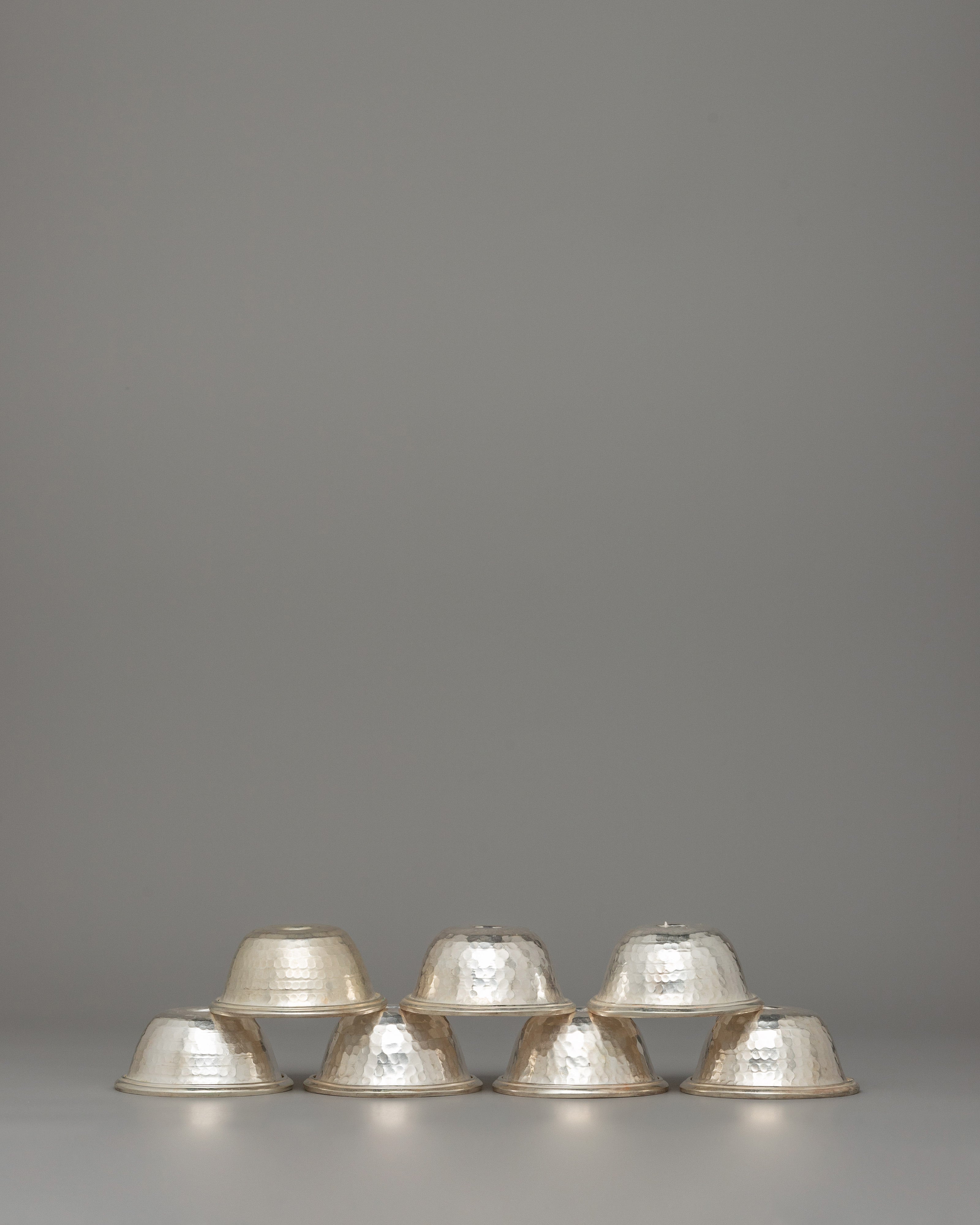 Offering Bowl Set for Altar | Silver Plated Copper Ritual Bowls