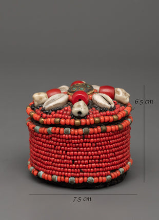 Handcrafted Beaded Jewelry Box | Handmade Metal Treasure Box