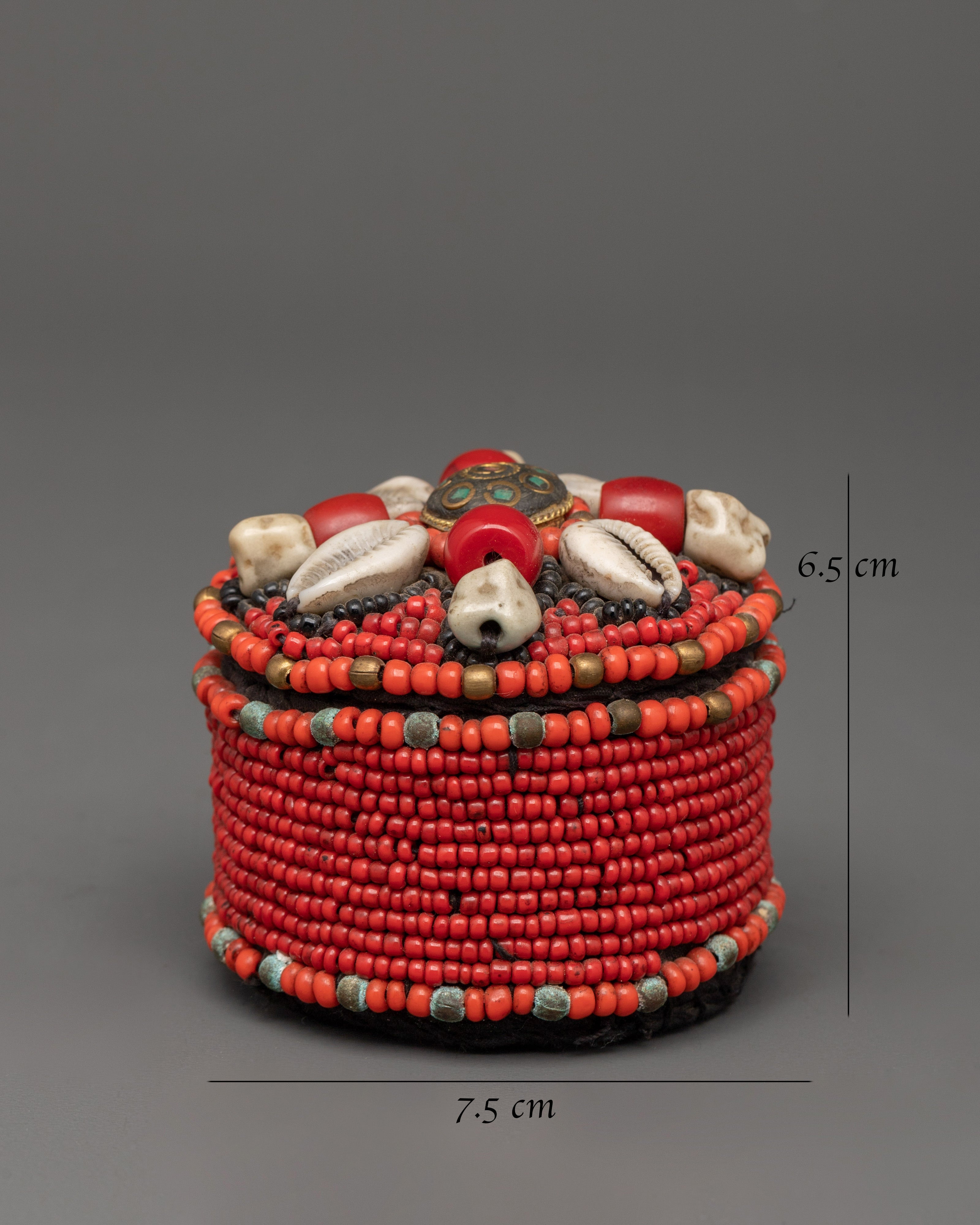 Handcrafted Beaded Jewelry Box | Handmade Metal Treasure Box