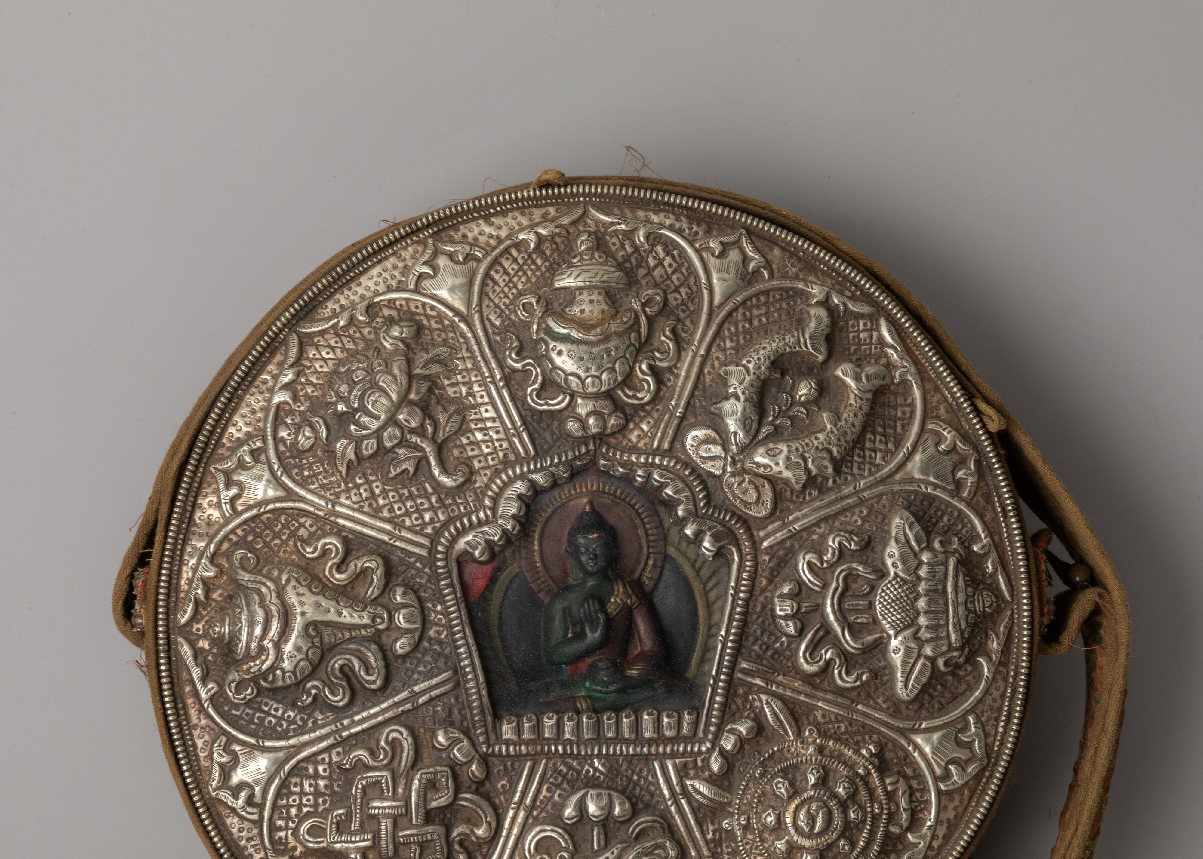 Handcrafted Ghau Box Locket Copper Art | Silver Spiritual Box